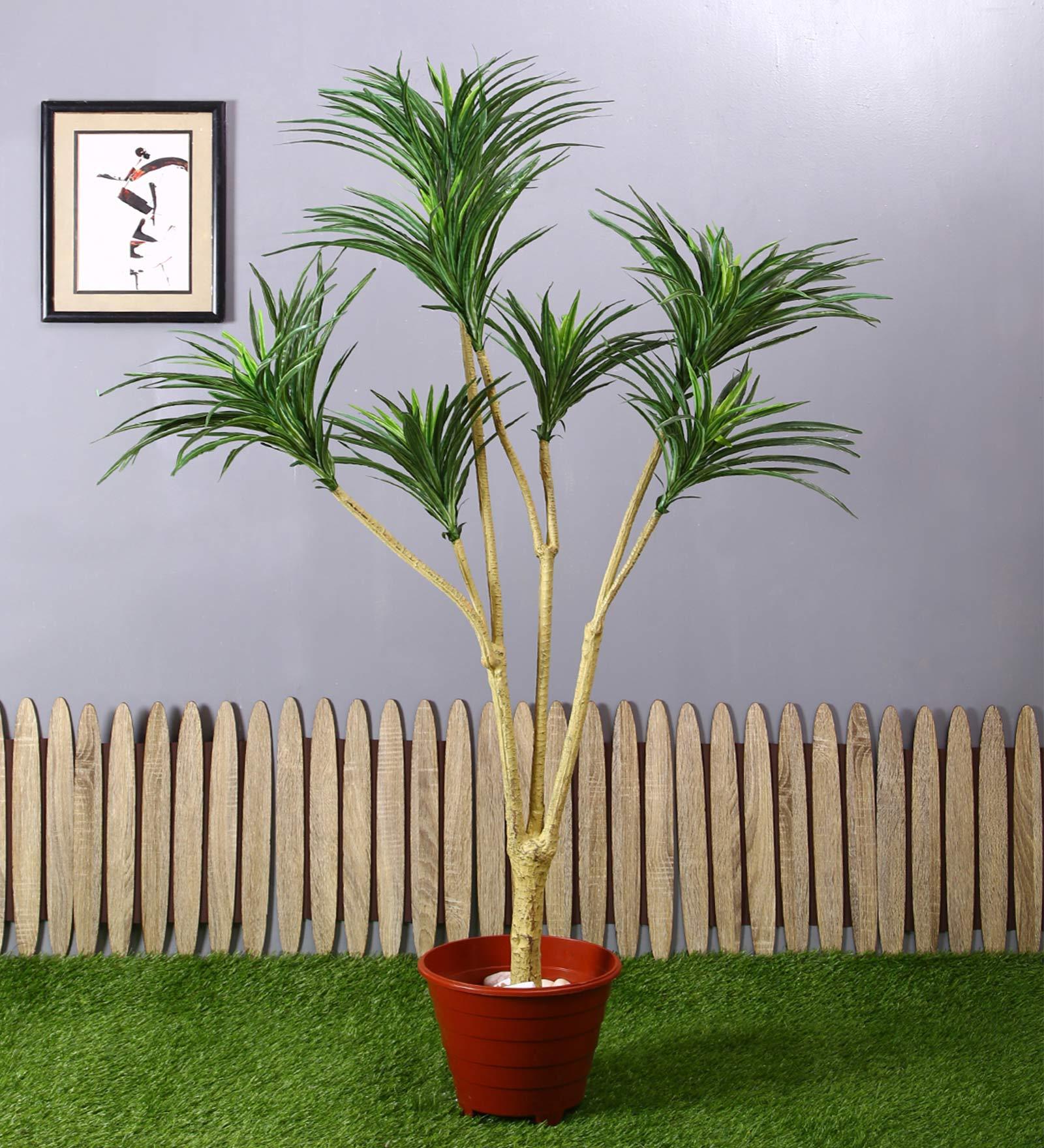 Polyester Olive Green Yucca Without Pot Artificial Plant