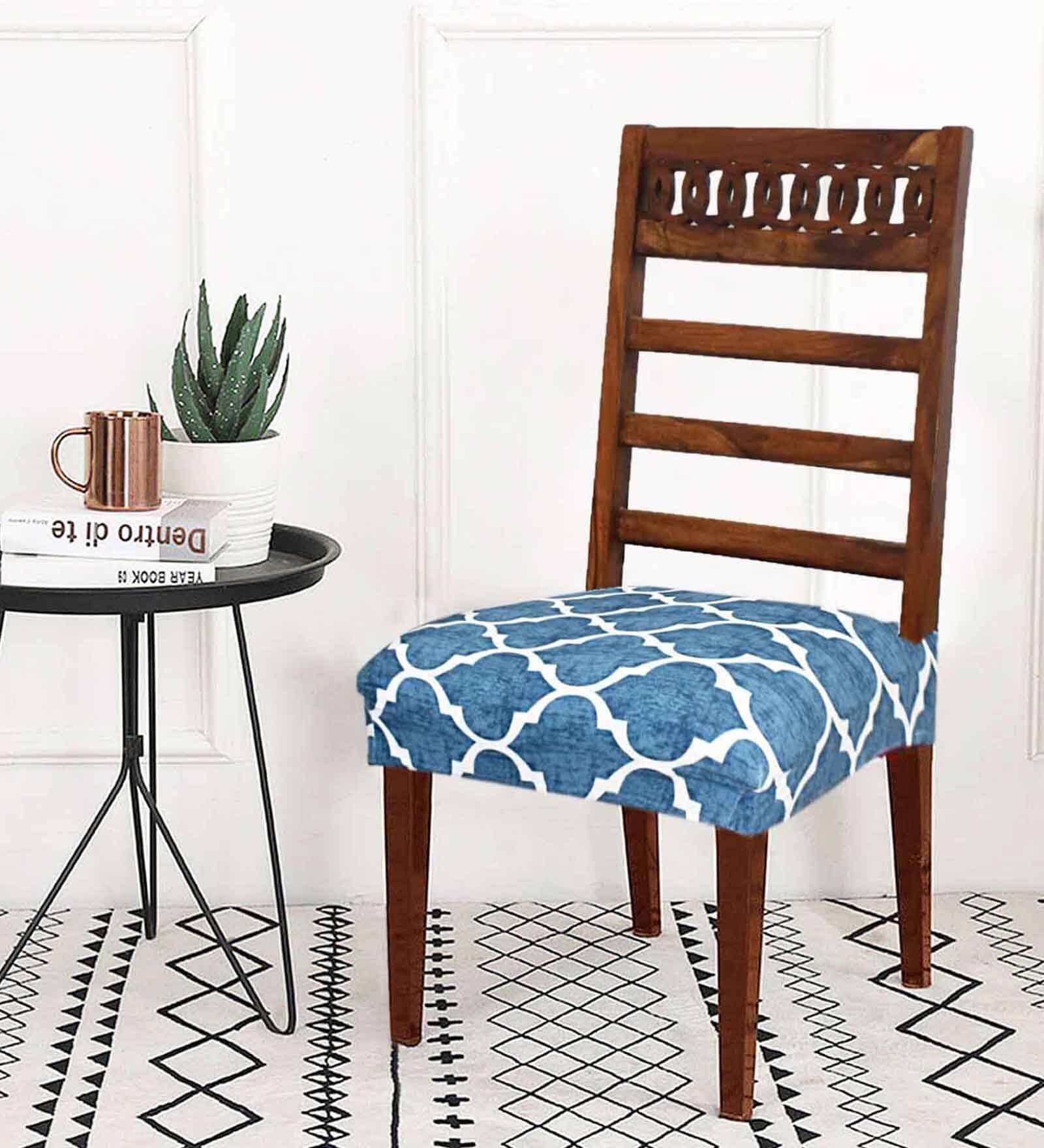 Green Printed Polyester Blend 16x20 Inches Chair Covers (Set of 6)