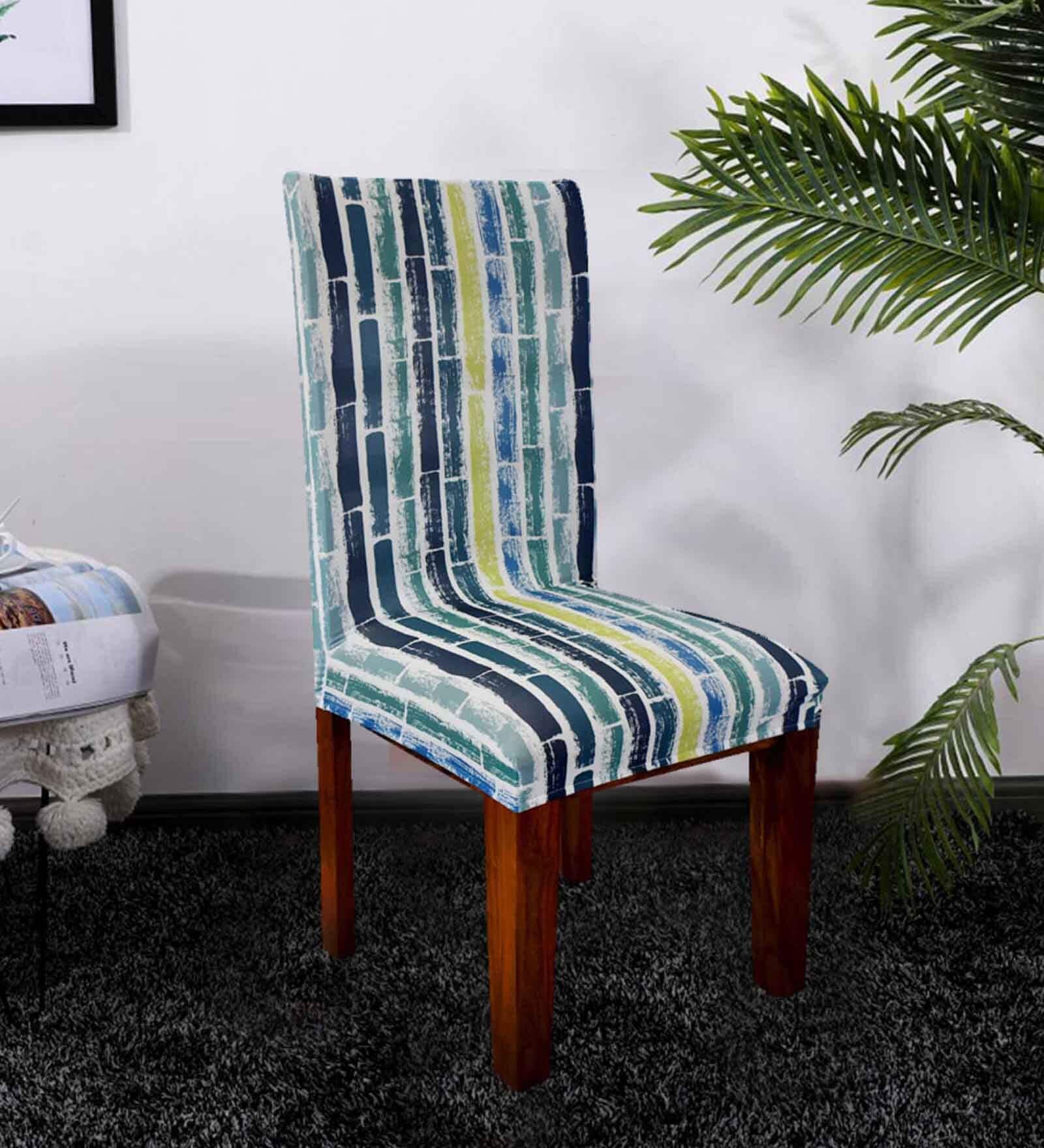 Multicolor Printed Polyester Blend 14x38 Inches Chair Covers (Set of 4)