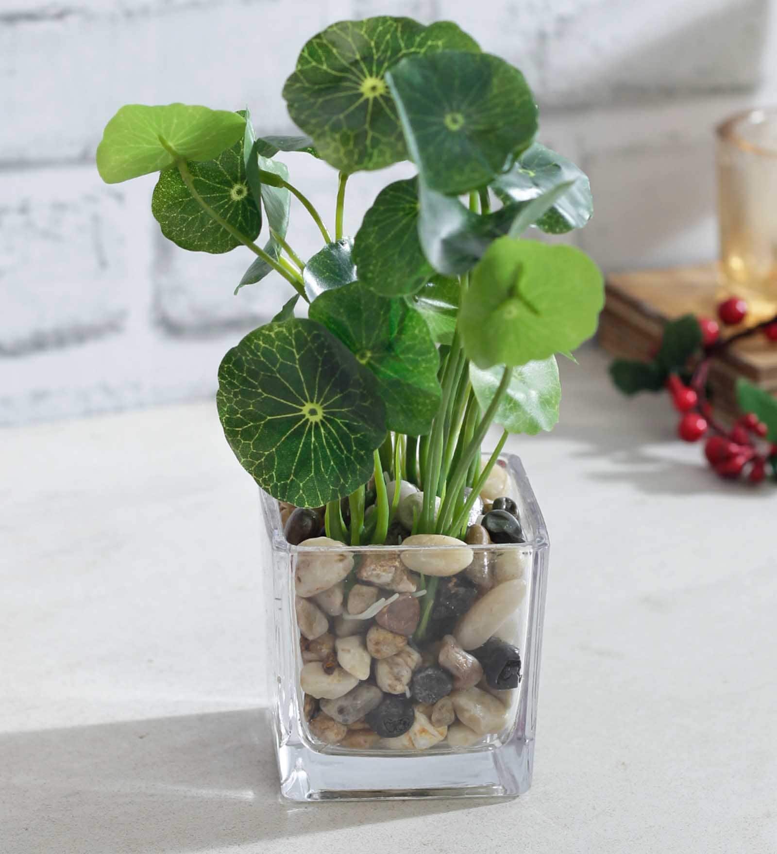 Green Polyester Philodendron Artificial Silk Plant With Pot