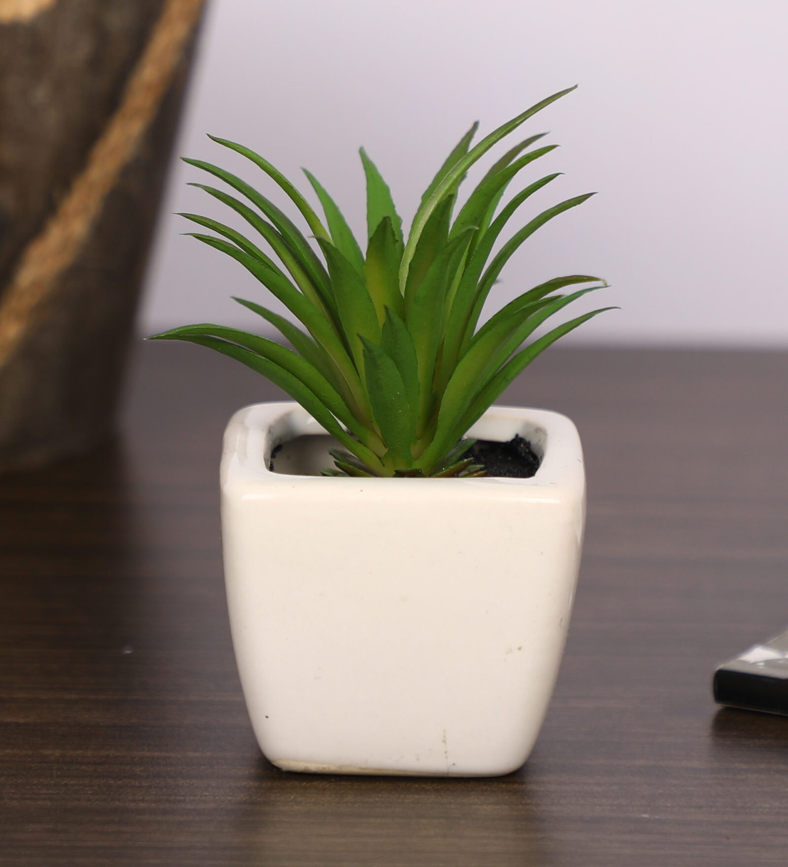 Polyester Stella Artificial Green Paperweight Bonsai With Pot Artificial Plant