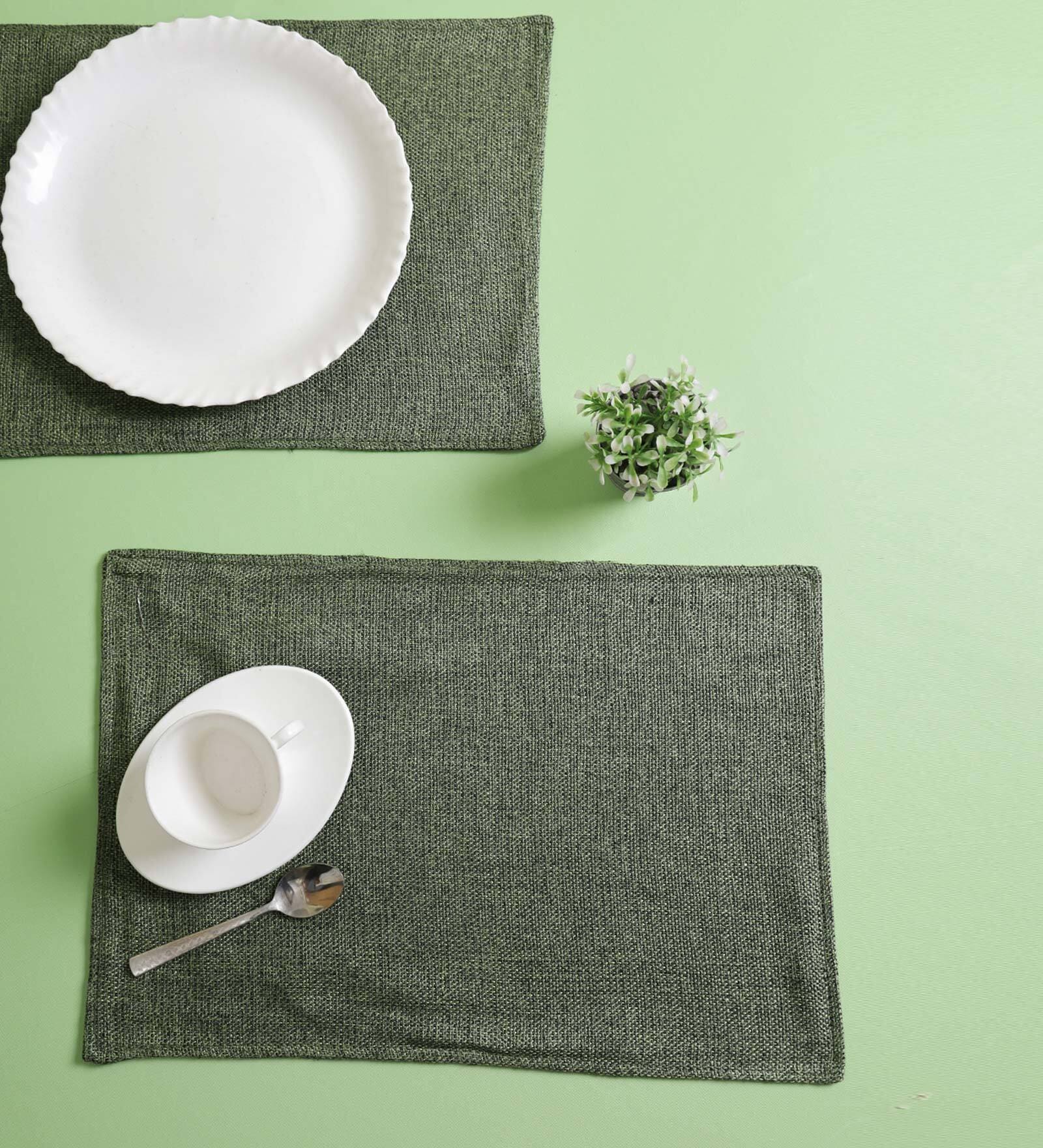 Premium (12x18) Green Jute (Set of 2) Placemat
