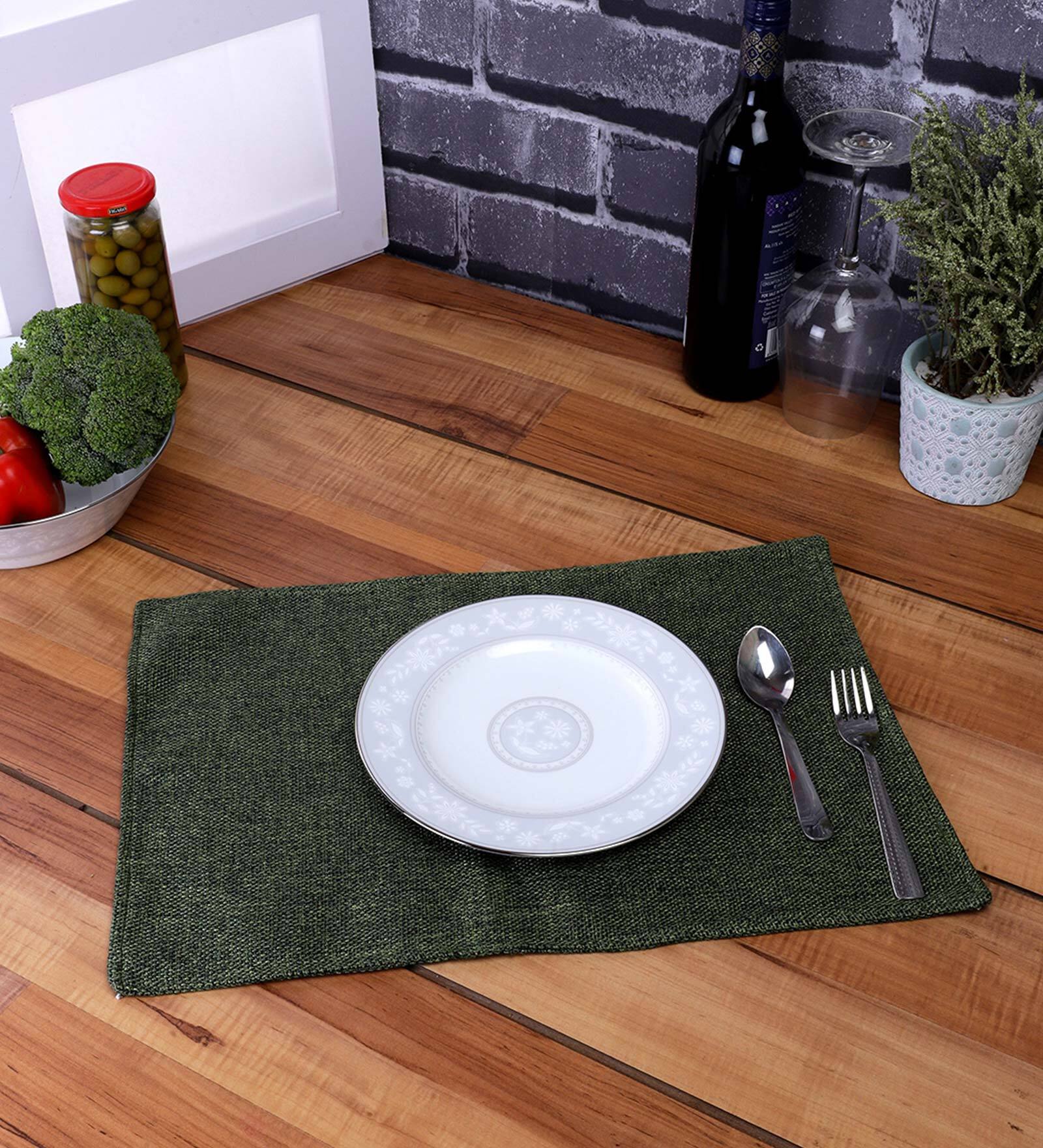Premium (12x18) Green Jute (Set of 6) Placemat