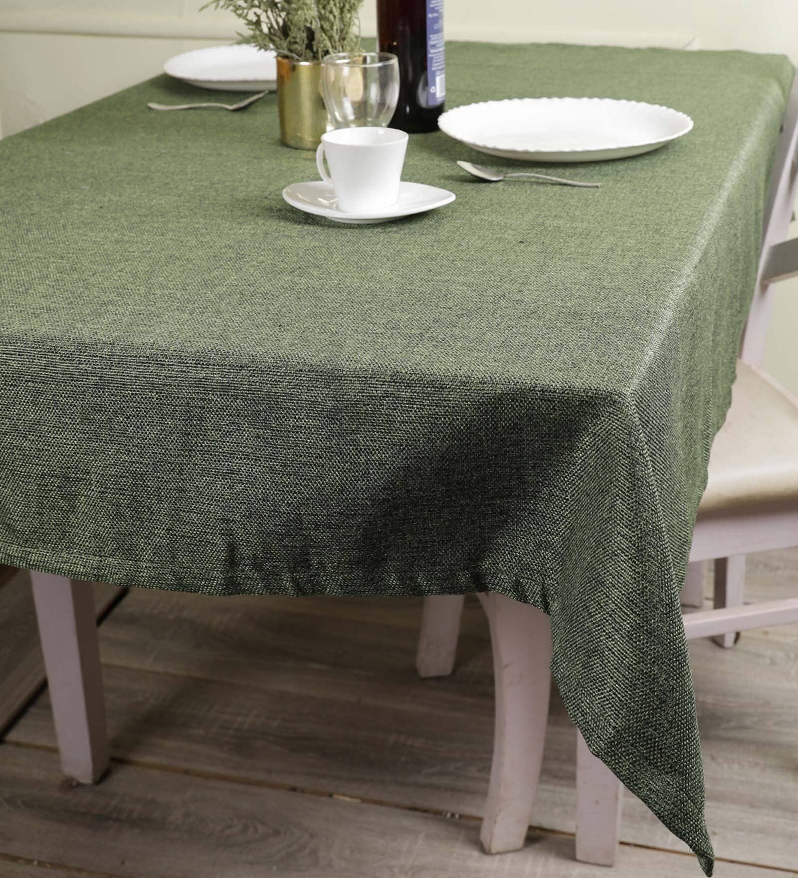 Premium (90x50) Green Jute Table Cloth