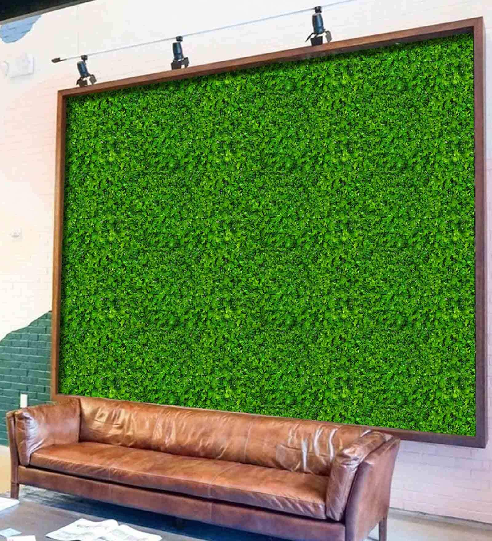 Buy Green Pvc Artificial Garden Mat With Leaves For Vertical Wall Garden Artificial Grass at 49