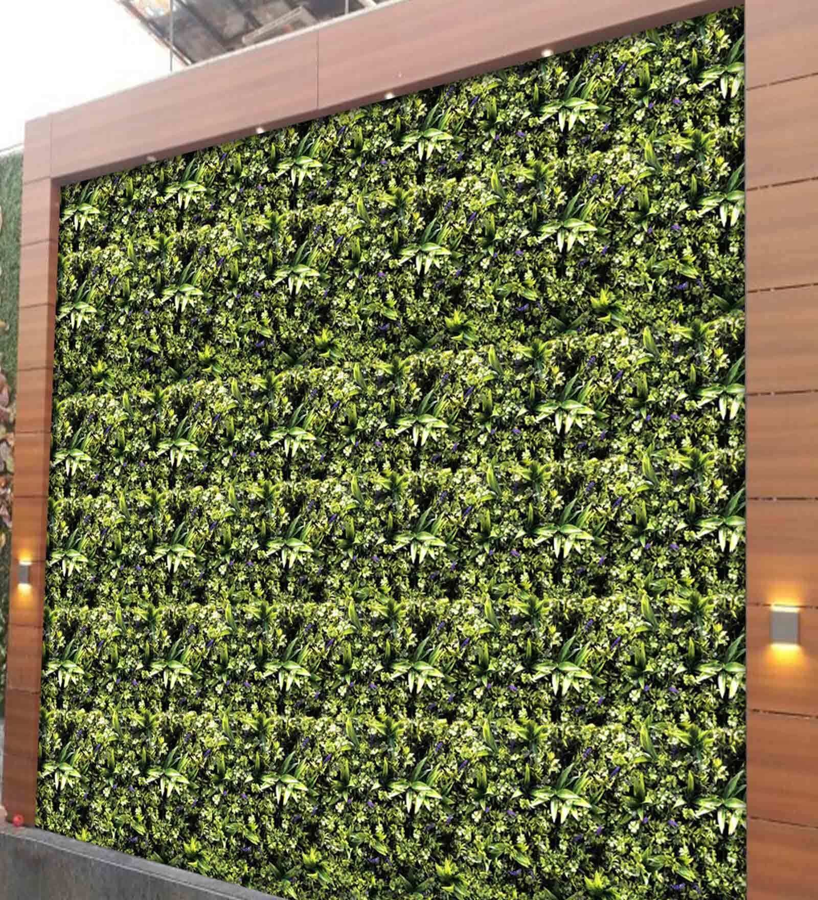 Buy Green Pvc Non Uv Artificial Garden Mat With Mixed Leaves For Vertical Wall Garden by Elen at