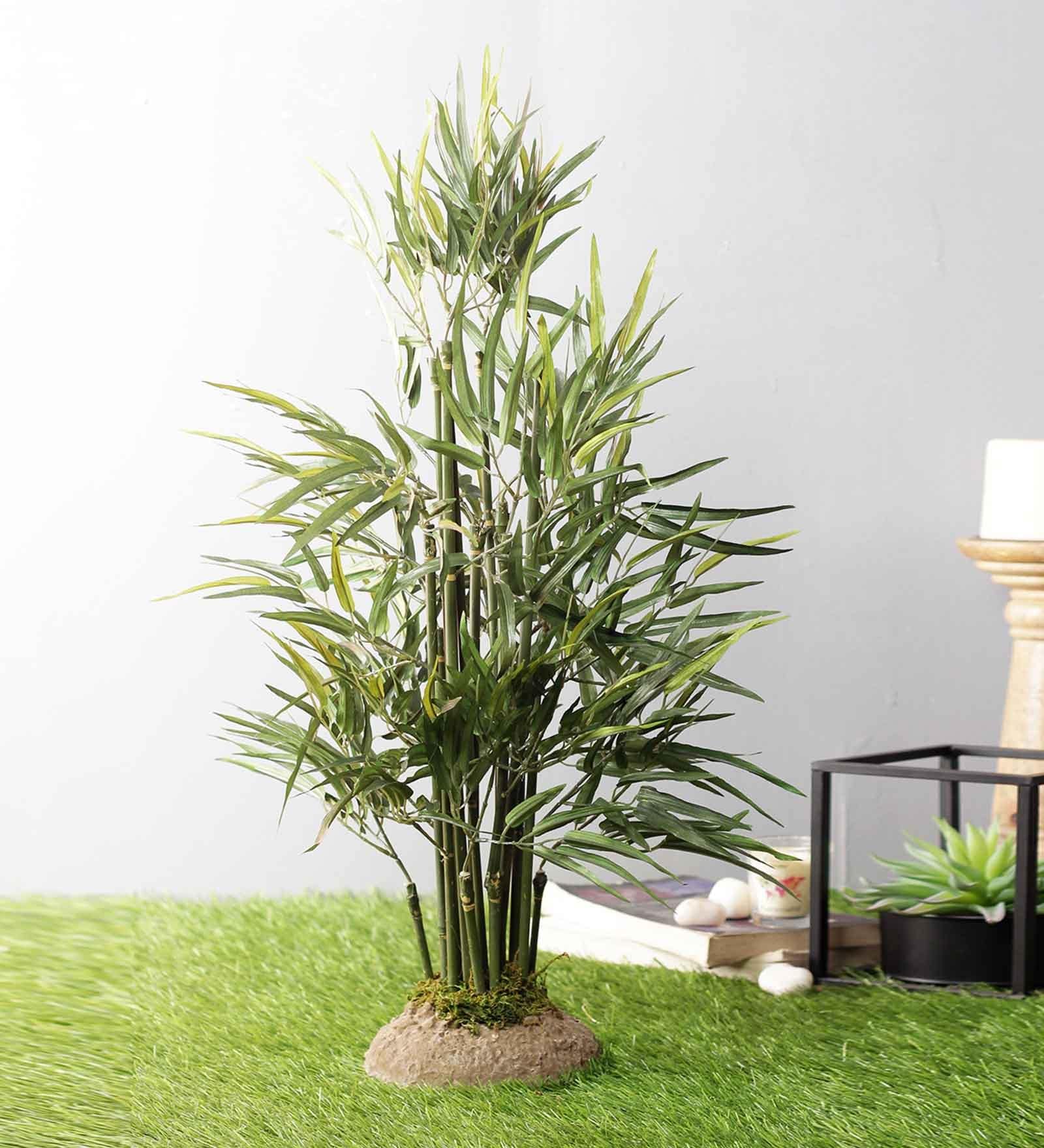 Green Pvc Premium Artificial Bamboo Plant Without Pot
