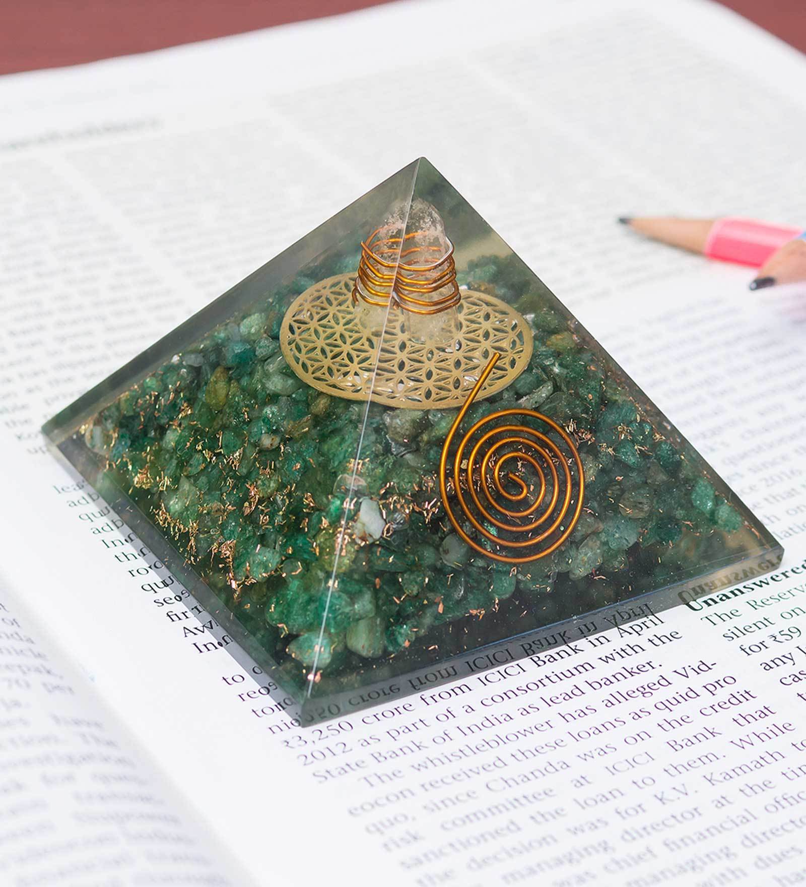 Green Resin Mystical Pyramid Prism