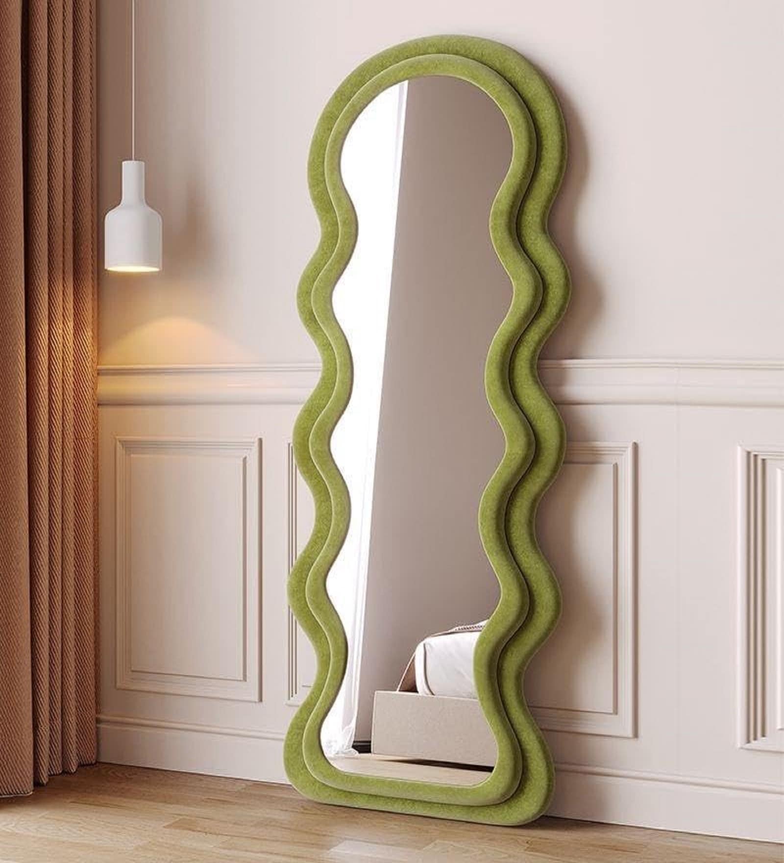 Green Ripple Edge Floor Mirror (160 x 60) CM