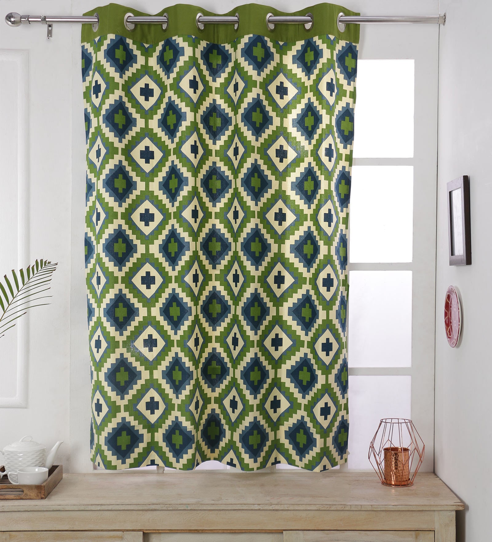 Cotton Semisheer 5 Feet Eyelet Window Curtain