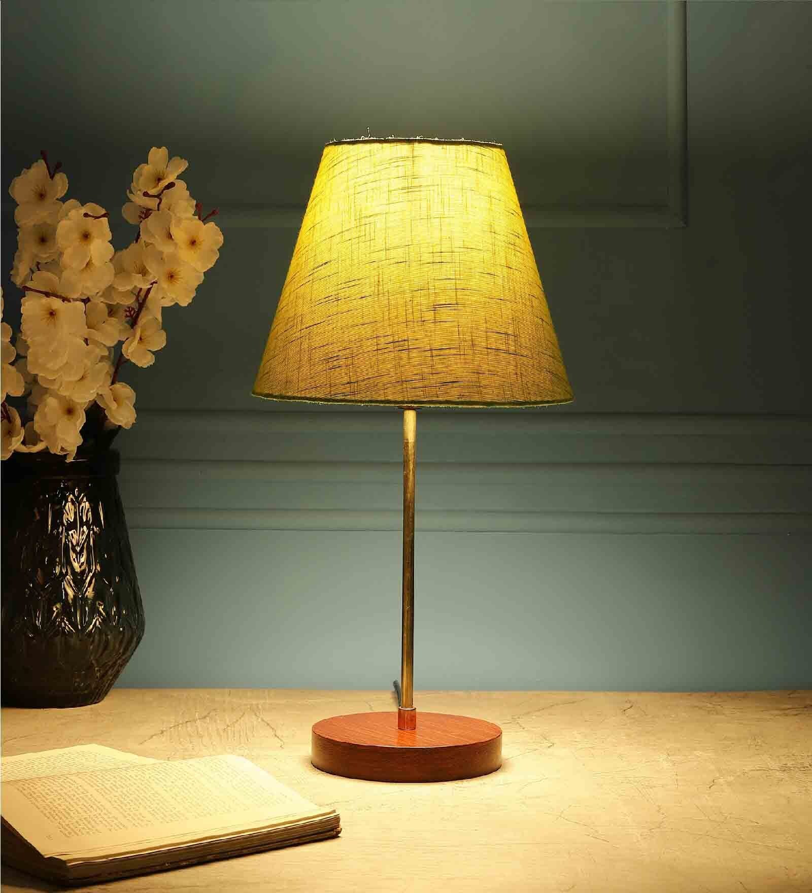 Buy Fabricio Green Fabric Shade Night Lamp With Aluminium Base By BTR ...