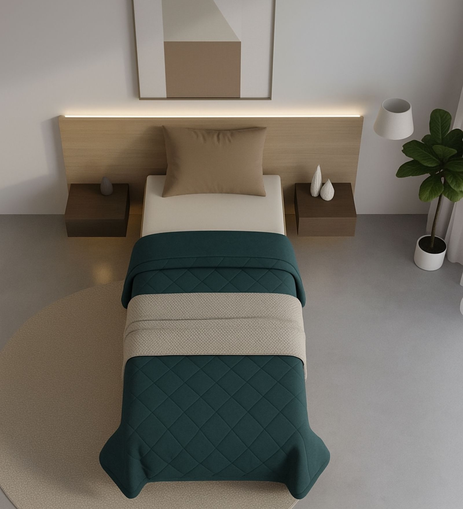 Green Soft Fluffy Micro Solid Plain Heavy Winter Single 400GSM Reversible Comforter