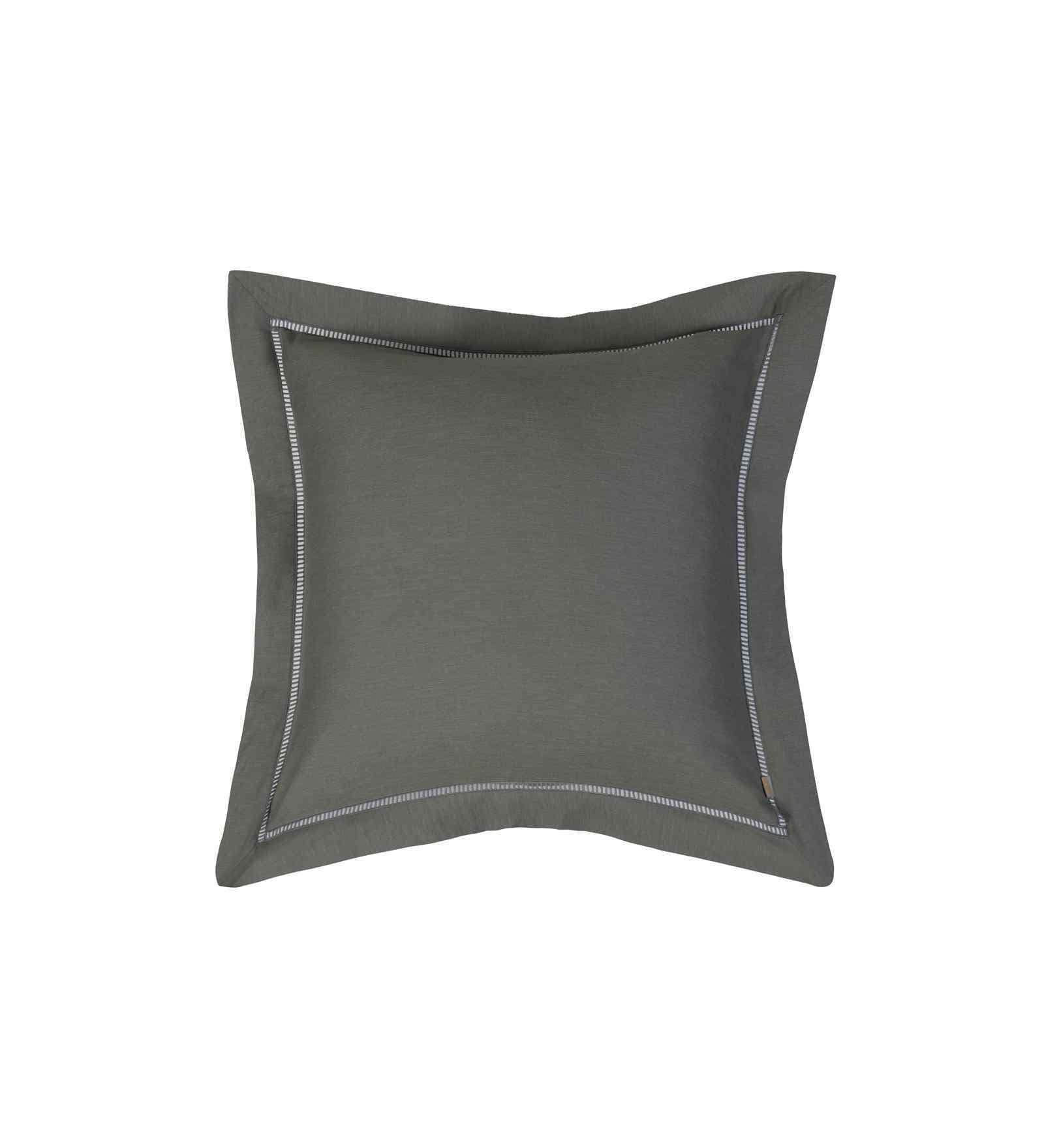 Green Solid 300 TC Cotton 2 Pillow Case Euro Set