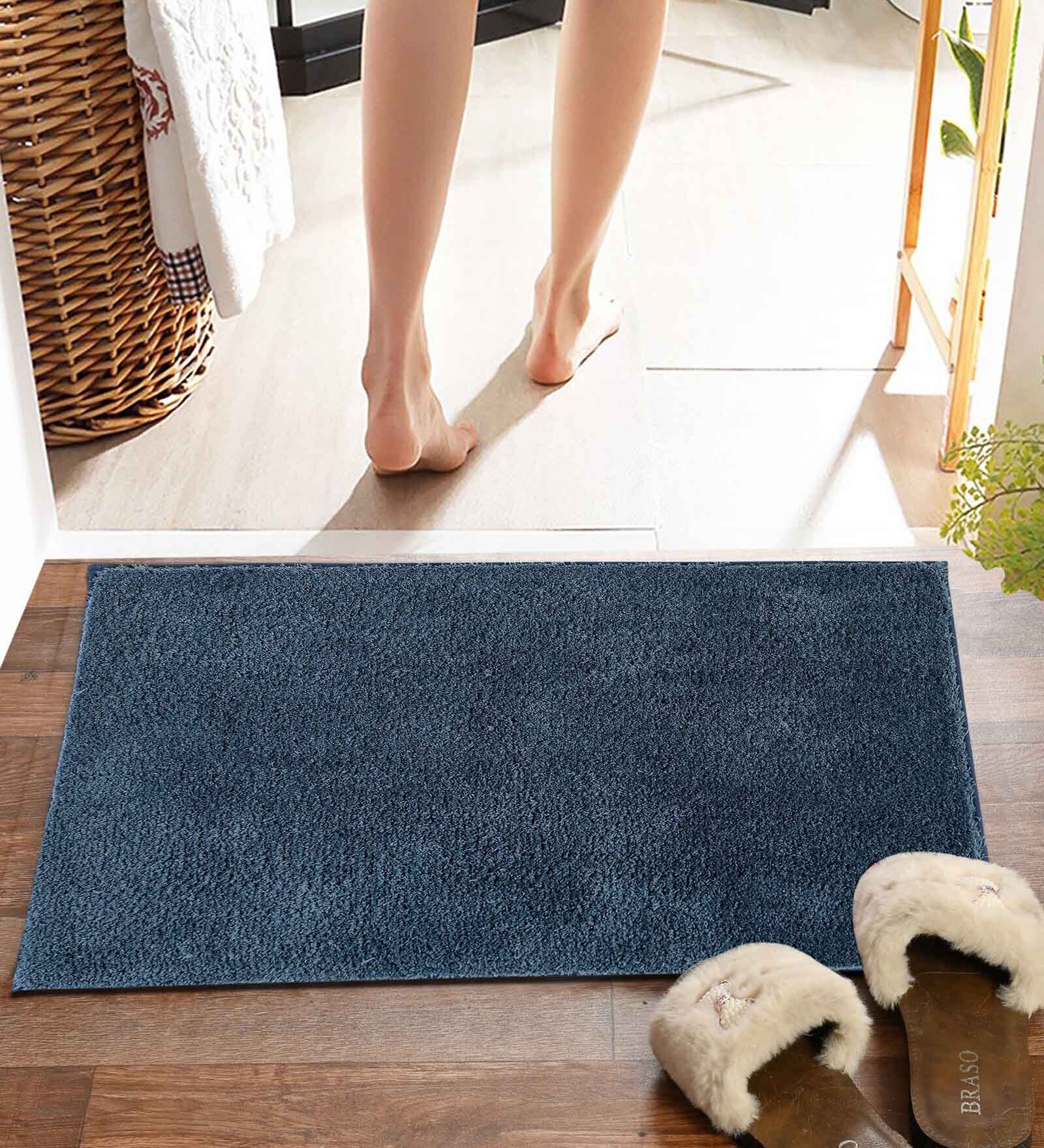 Green Solid MicroFibre 14x10 Inches Antiskid Bath Mats