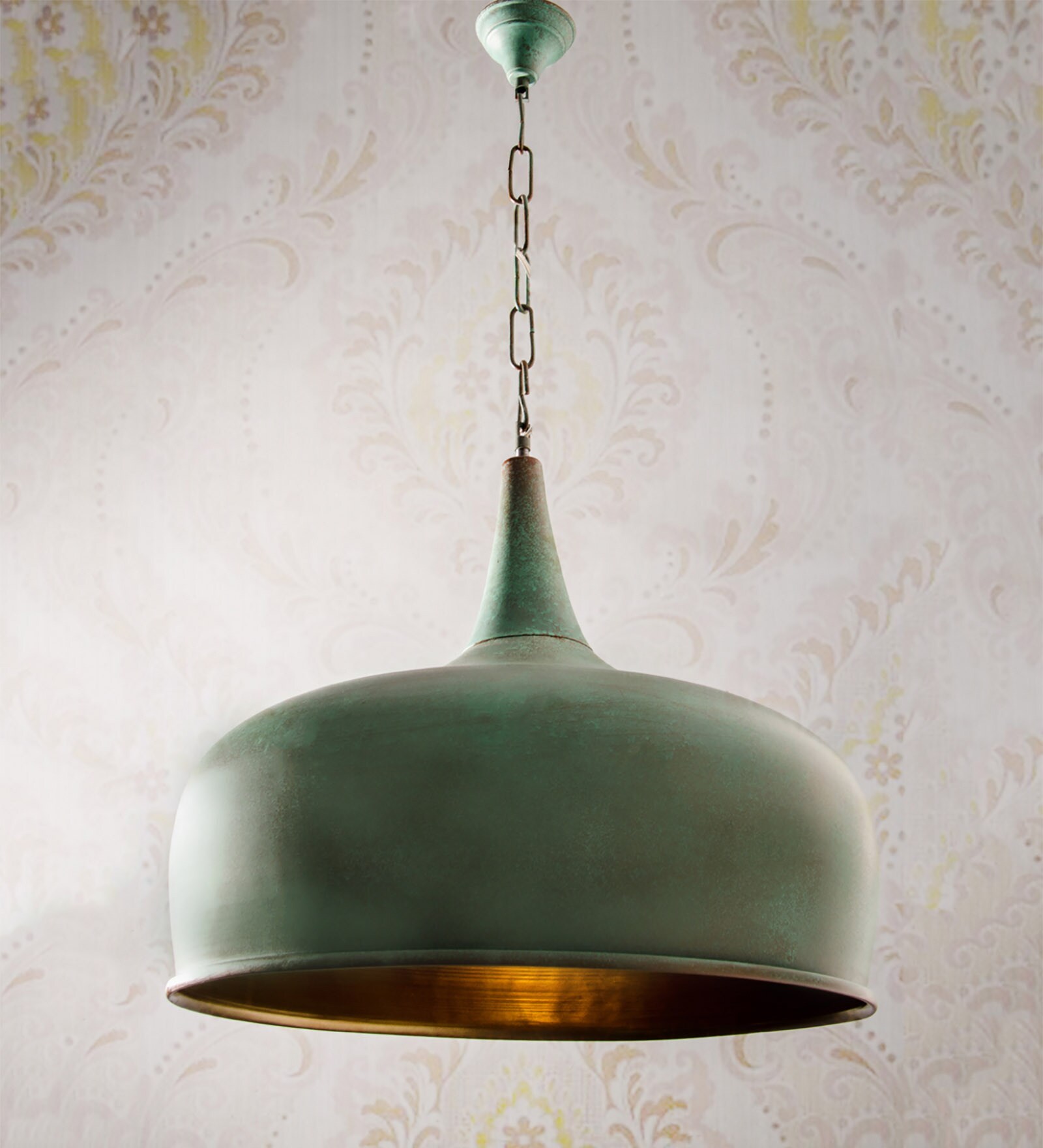 Green Metal Single Hanging Lights
