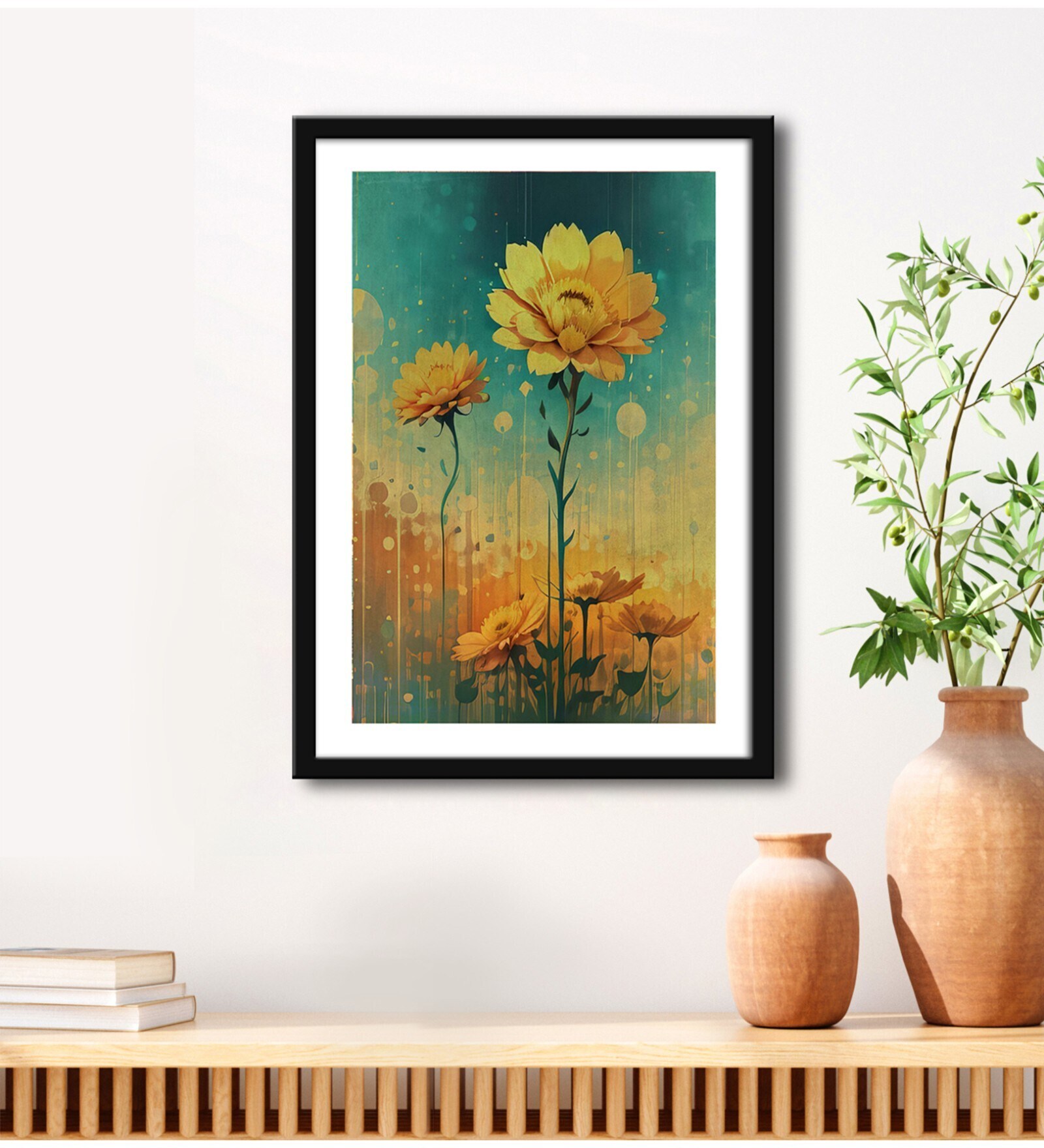 Floral Green Vinyl Painting