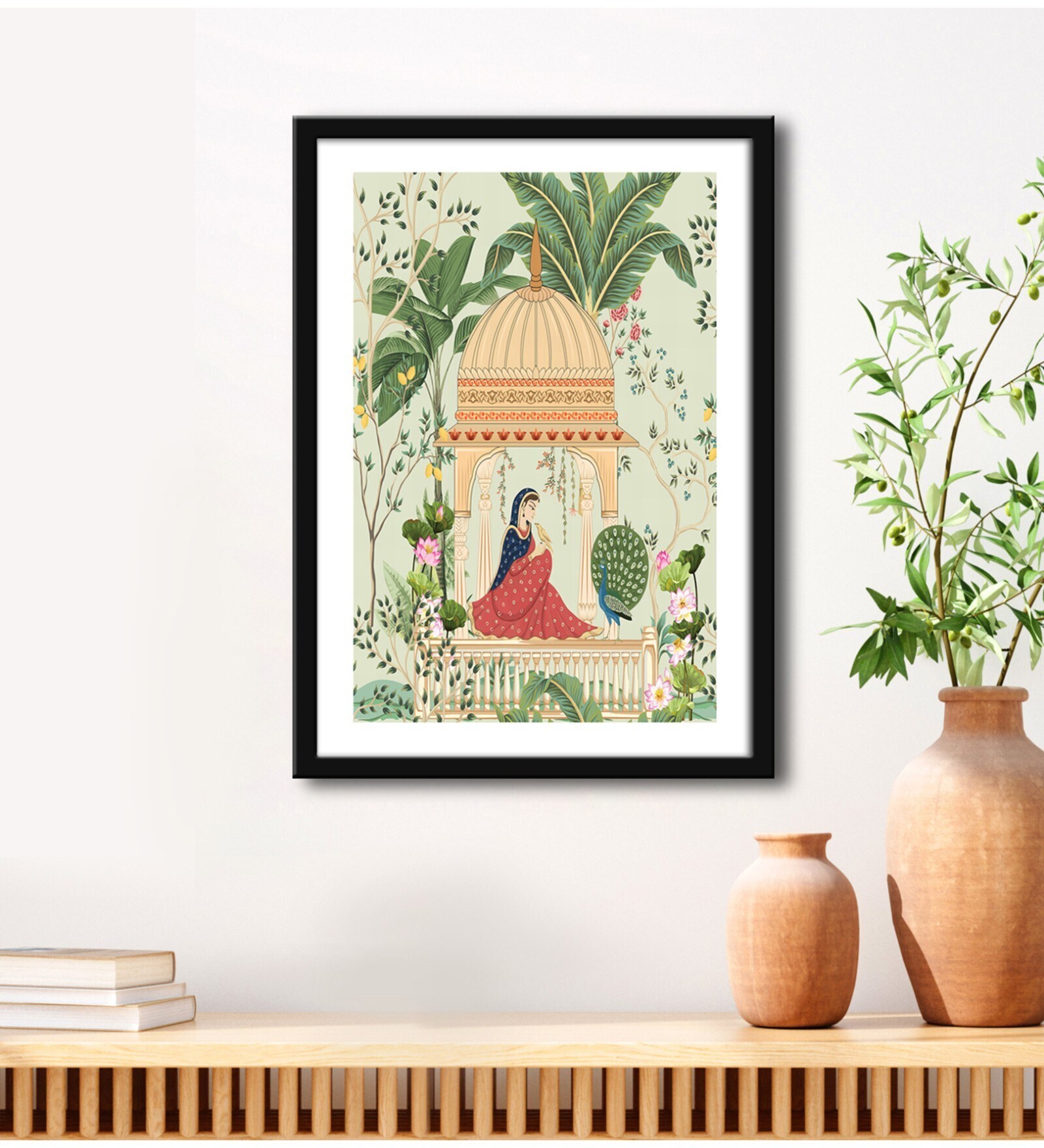 Mughal Women Green Vinyl Painting
