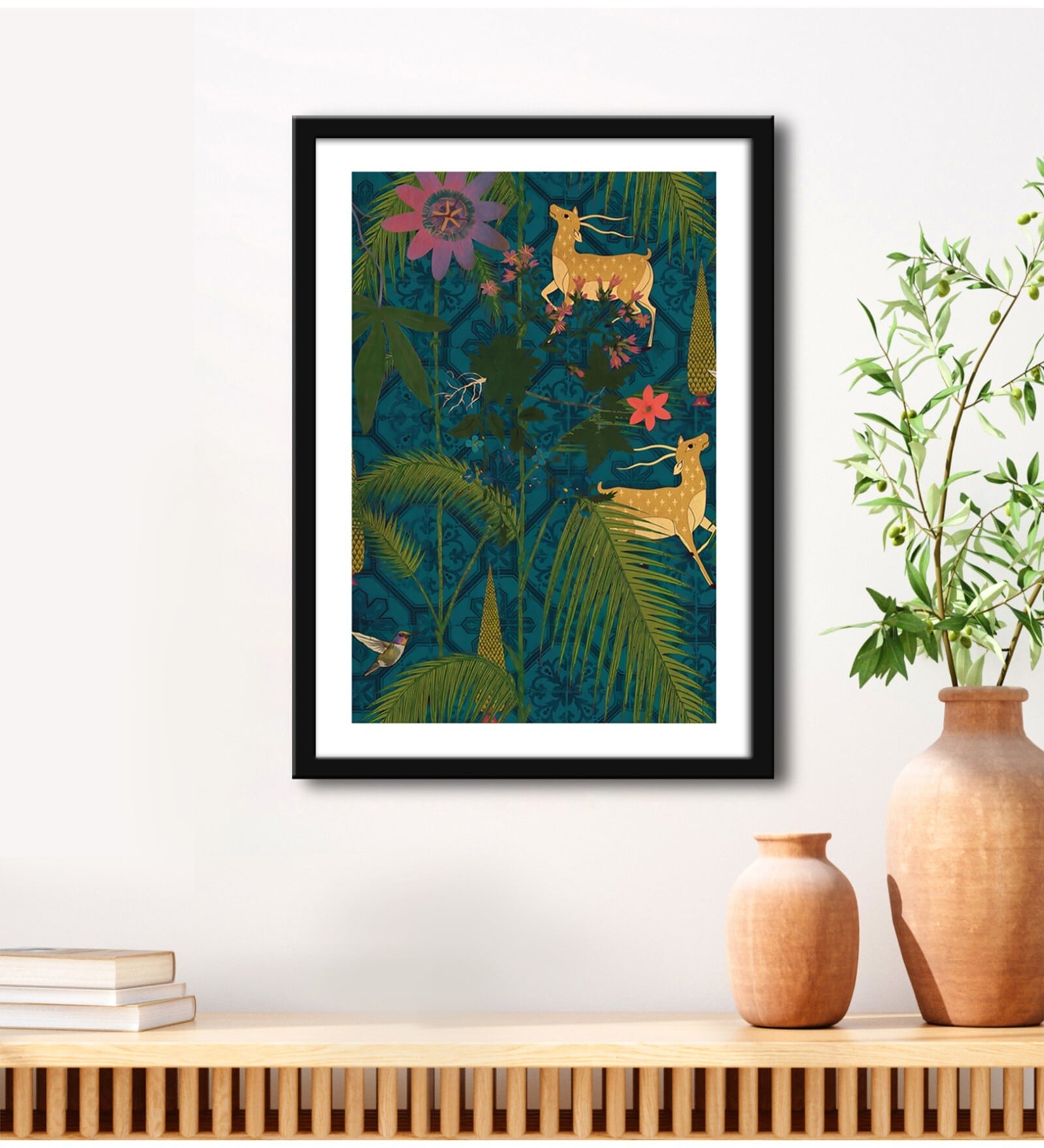 Deer Green Vinyl Painting