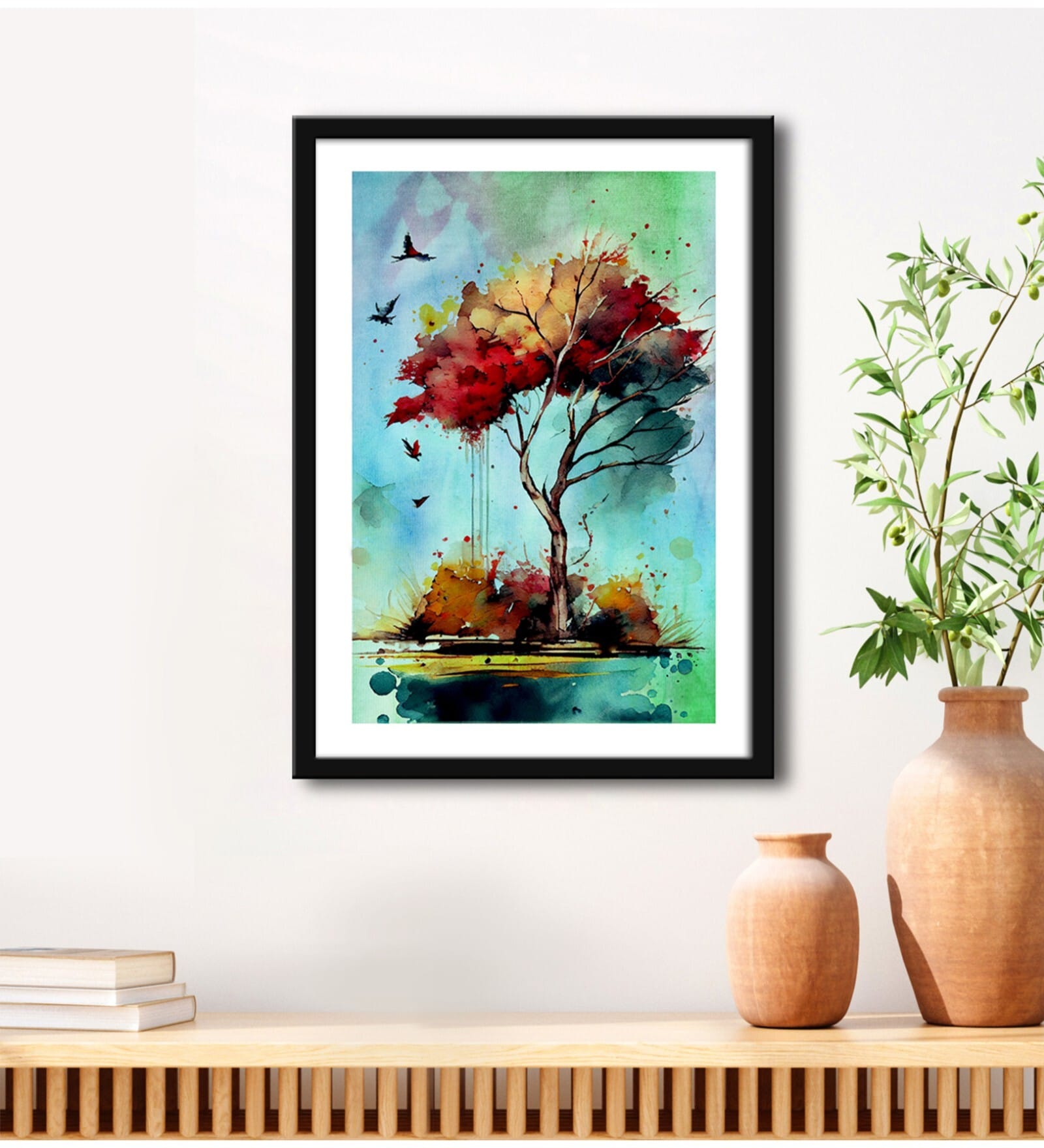 Flying Bird Green Vinyl Painting