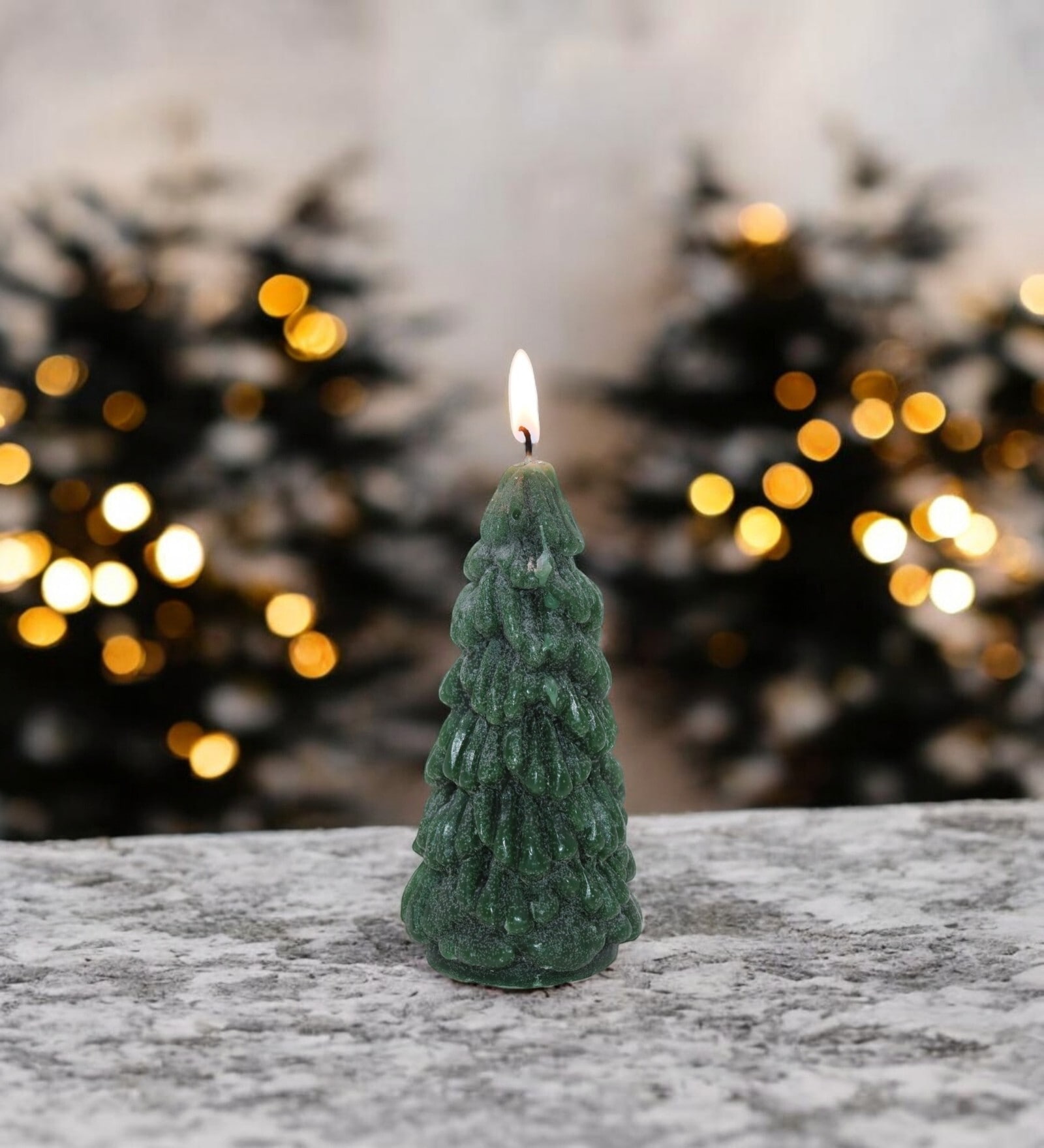 Green Wax Christmas Tree Candle
