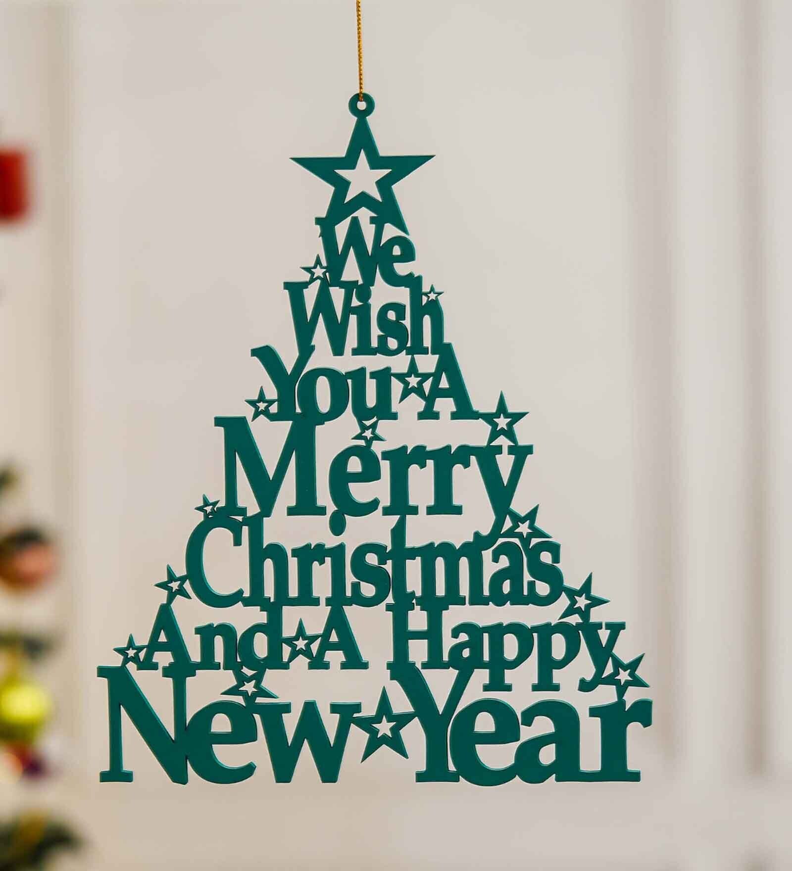 Green Wood Christmas Tree Wall Hanging