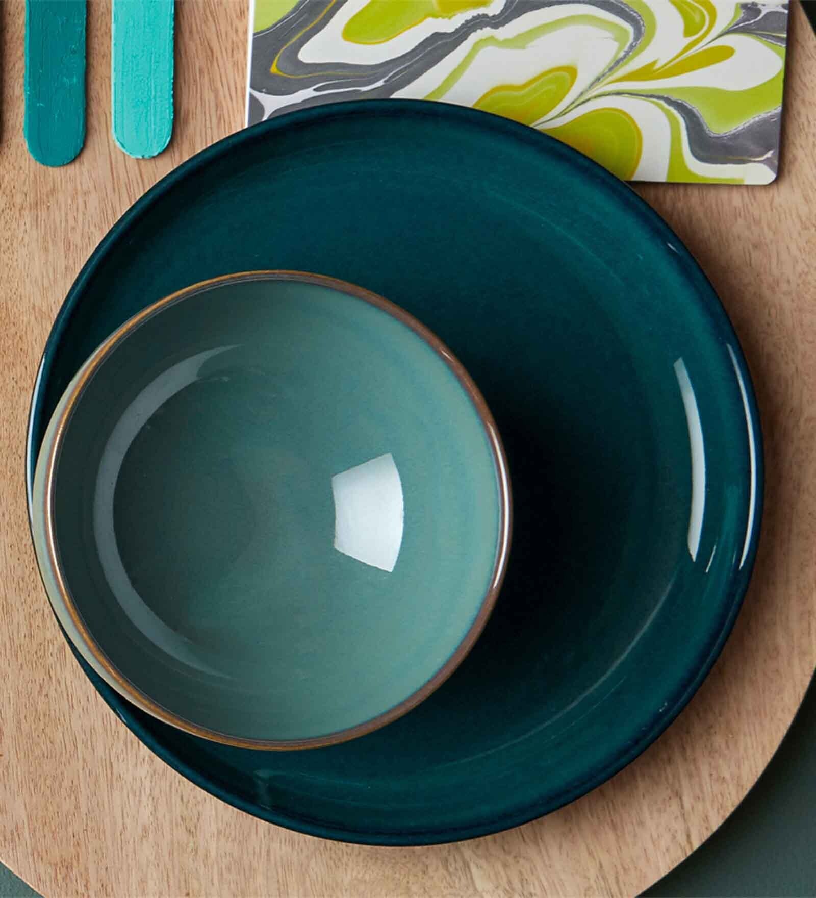 Greenwich  Green Stoneware  1 Pc Dinner Plate
