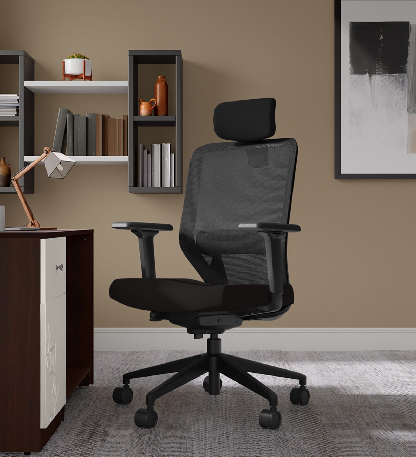 Greta 2.0 Mesh Ergonomic Chair in Black Ink Finish Greta 2.0 Mesh Ergonomic Chair in Black Ink Finish