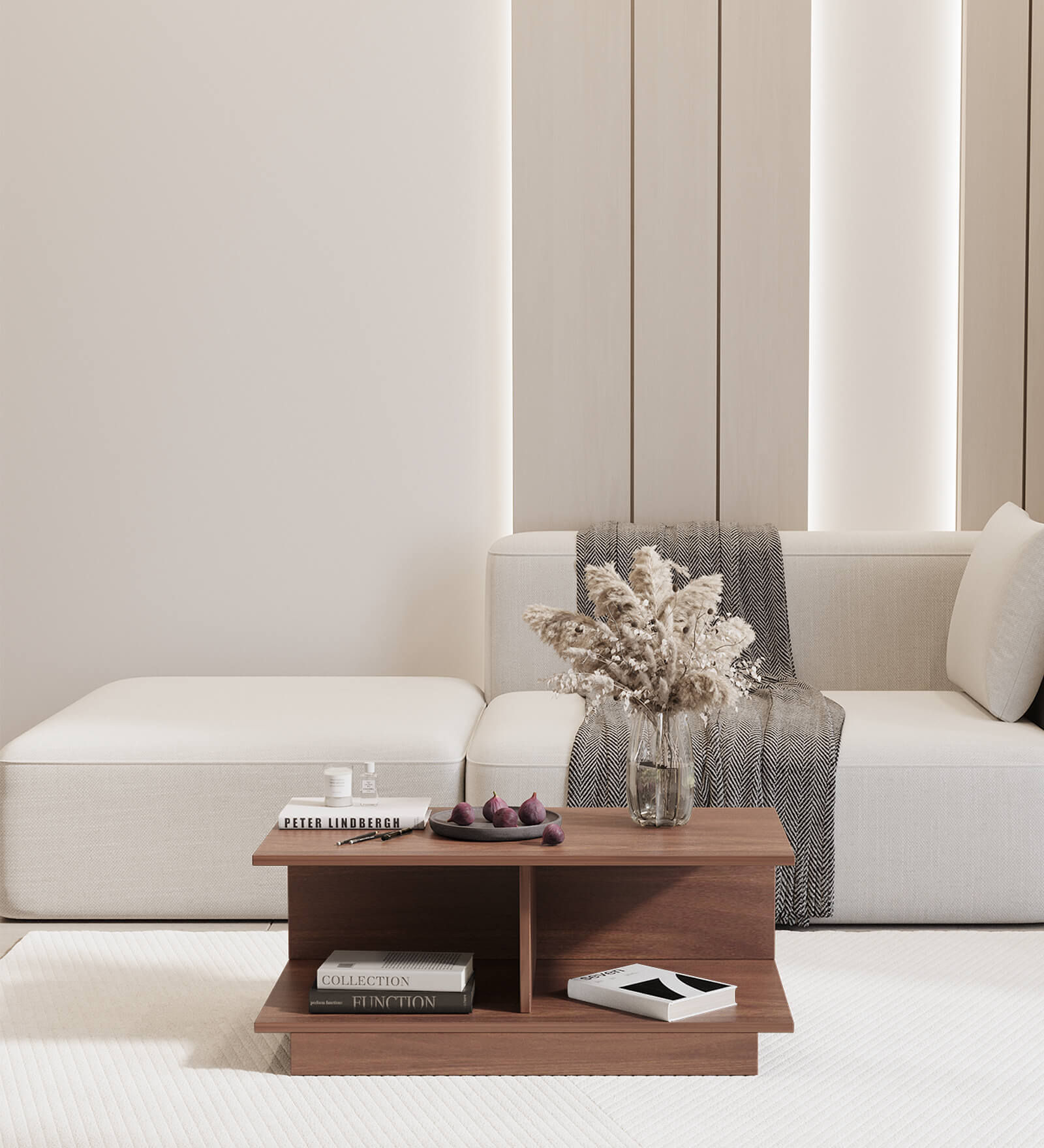 Greva Coffee Table In Columbian Walnut Finish Greva Coffee Table In Columbian Walnut Finish