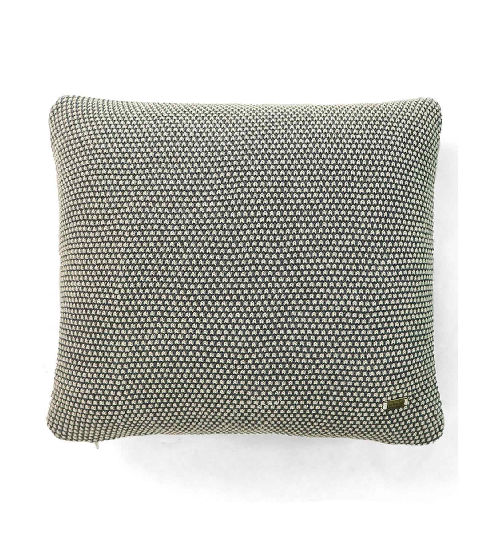 Grey & Natural 100% Cotton Mini Wafle 16X16 Inches Knitted Cushion Cover