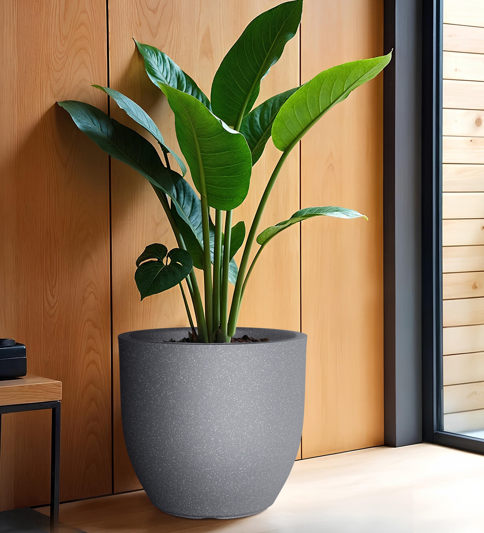 Grey Pcup Round 17 Inches Planter