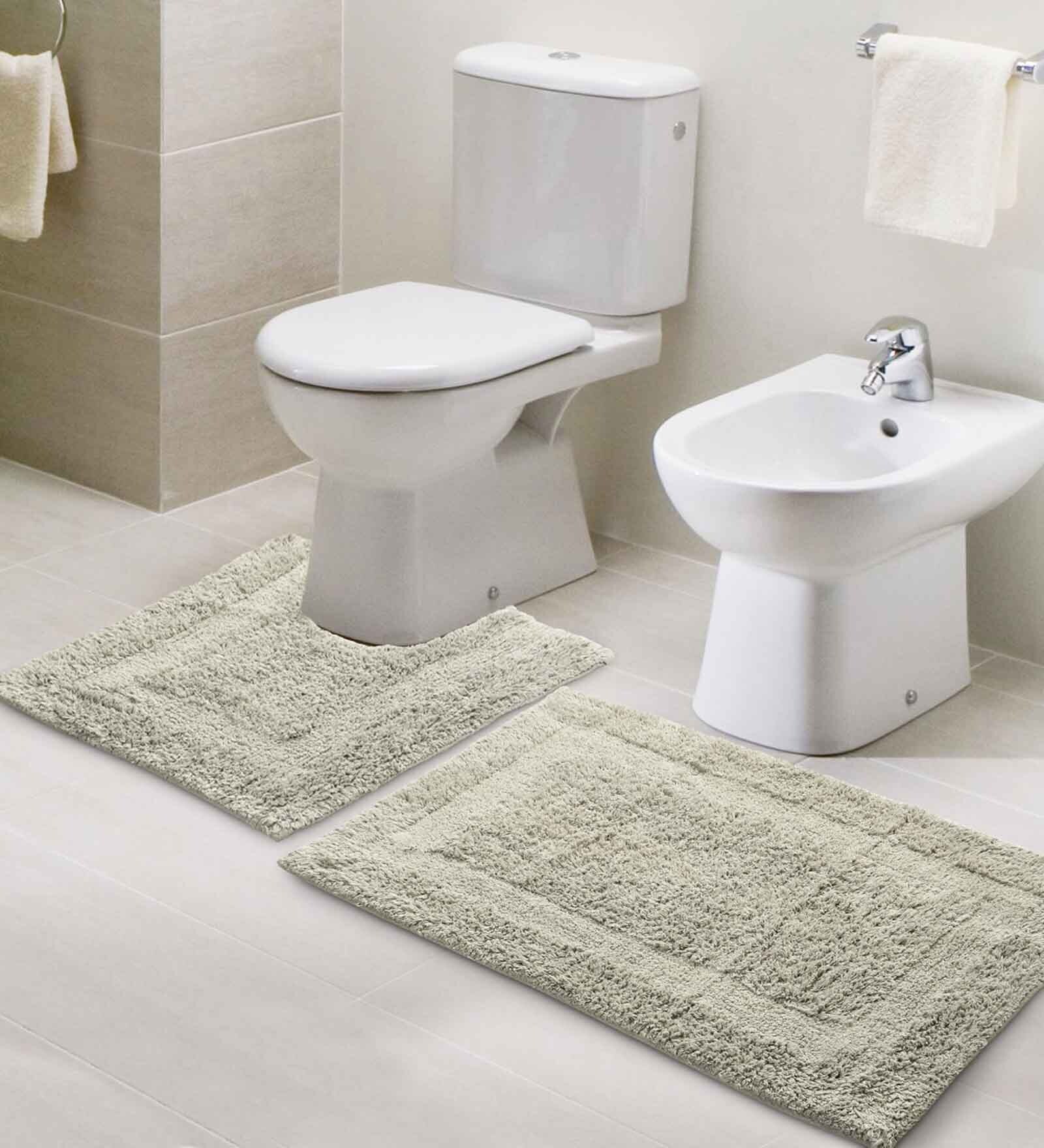 Grey Solid Cotton 31.5x20 Inches Max Absorbant Bath Mat