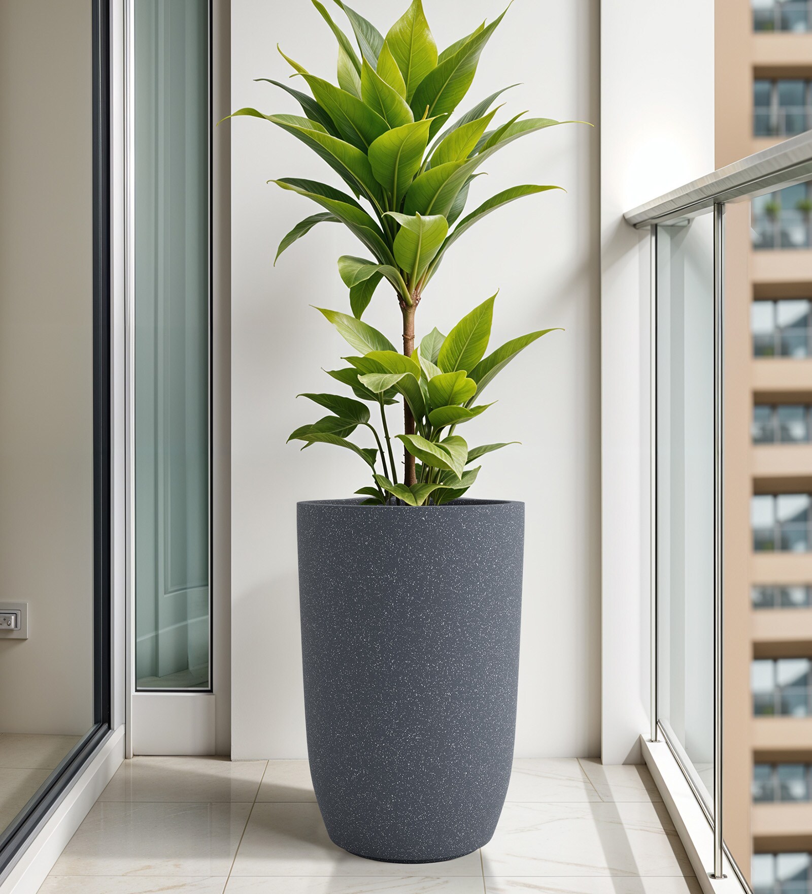 Grey TPC Round 18 Inches Planter