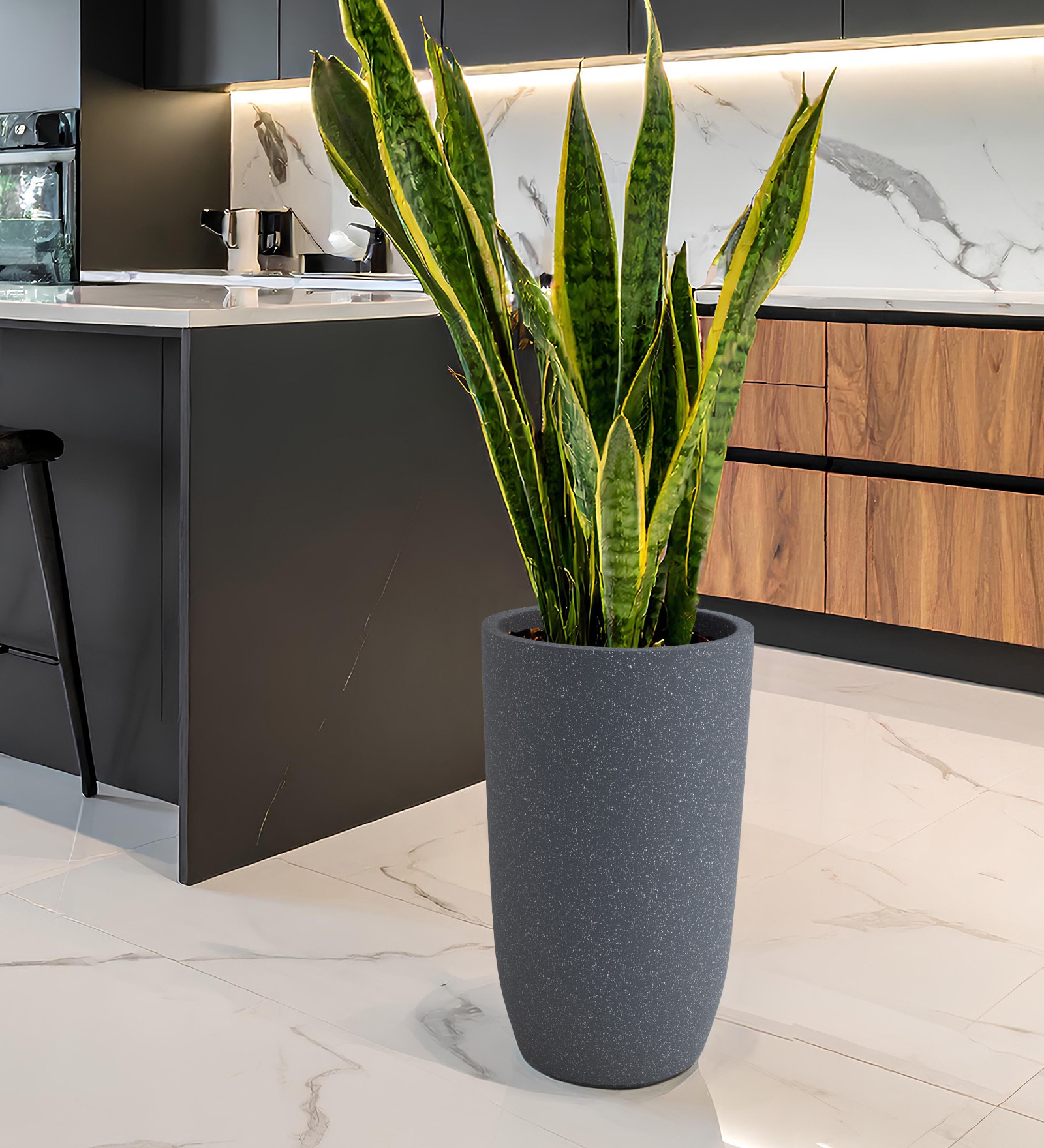 Grey TPC Round 24 Inches Planter