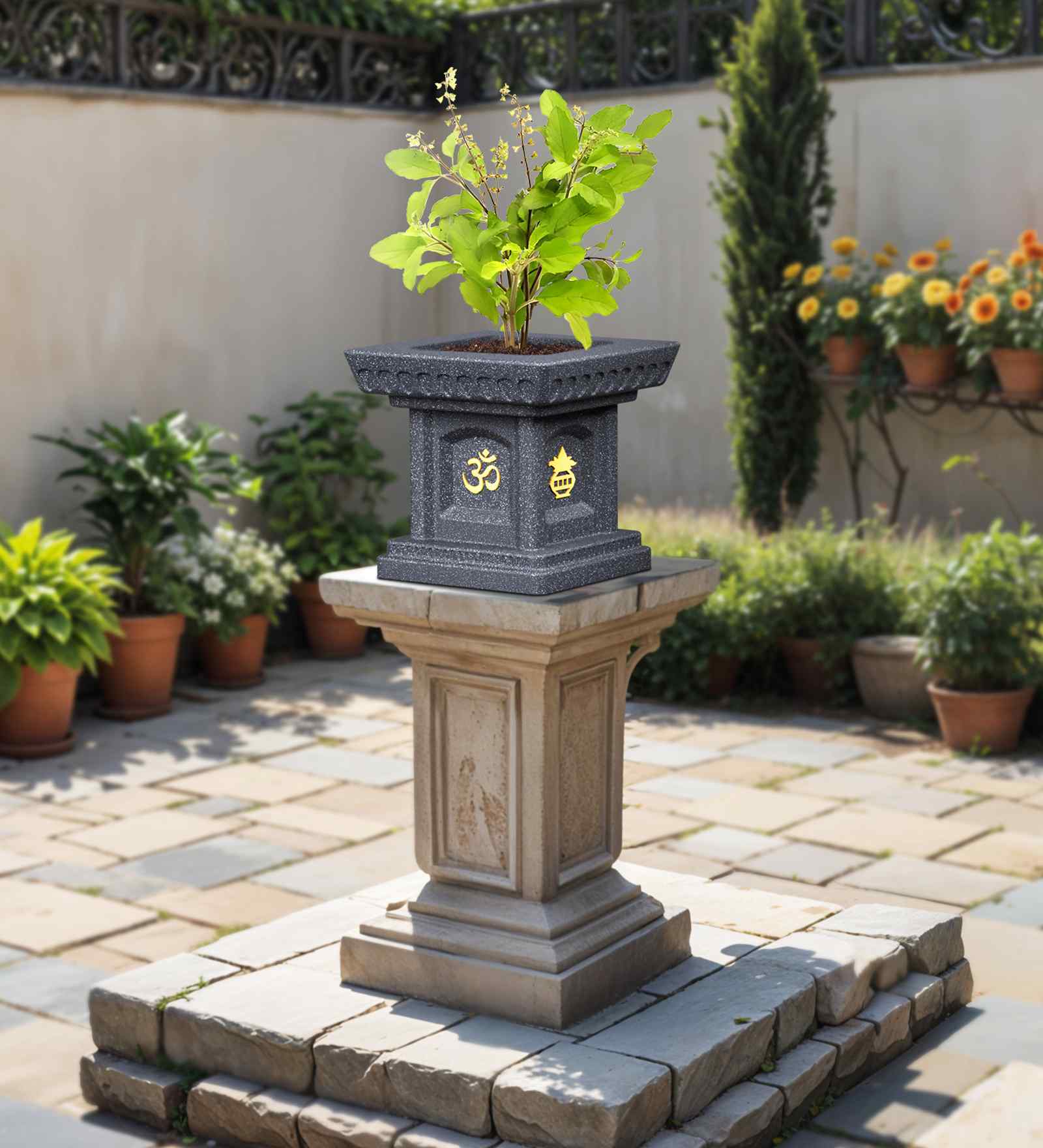 Grey TULISI Square Shaped 1 Planter