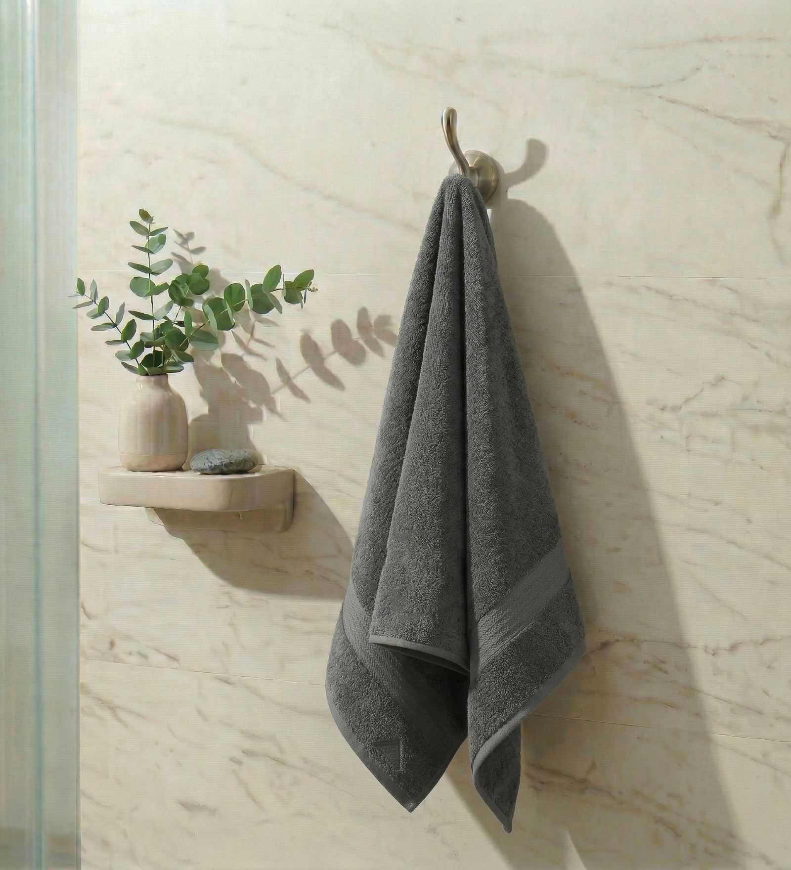 Grey 100% Cotton 380 Gsm Bath Towel