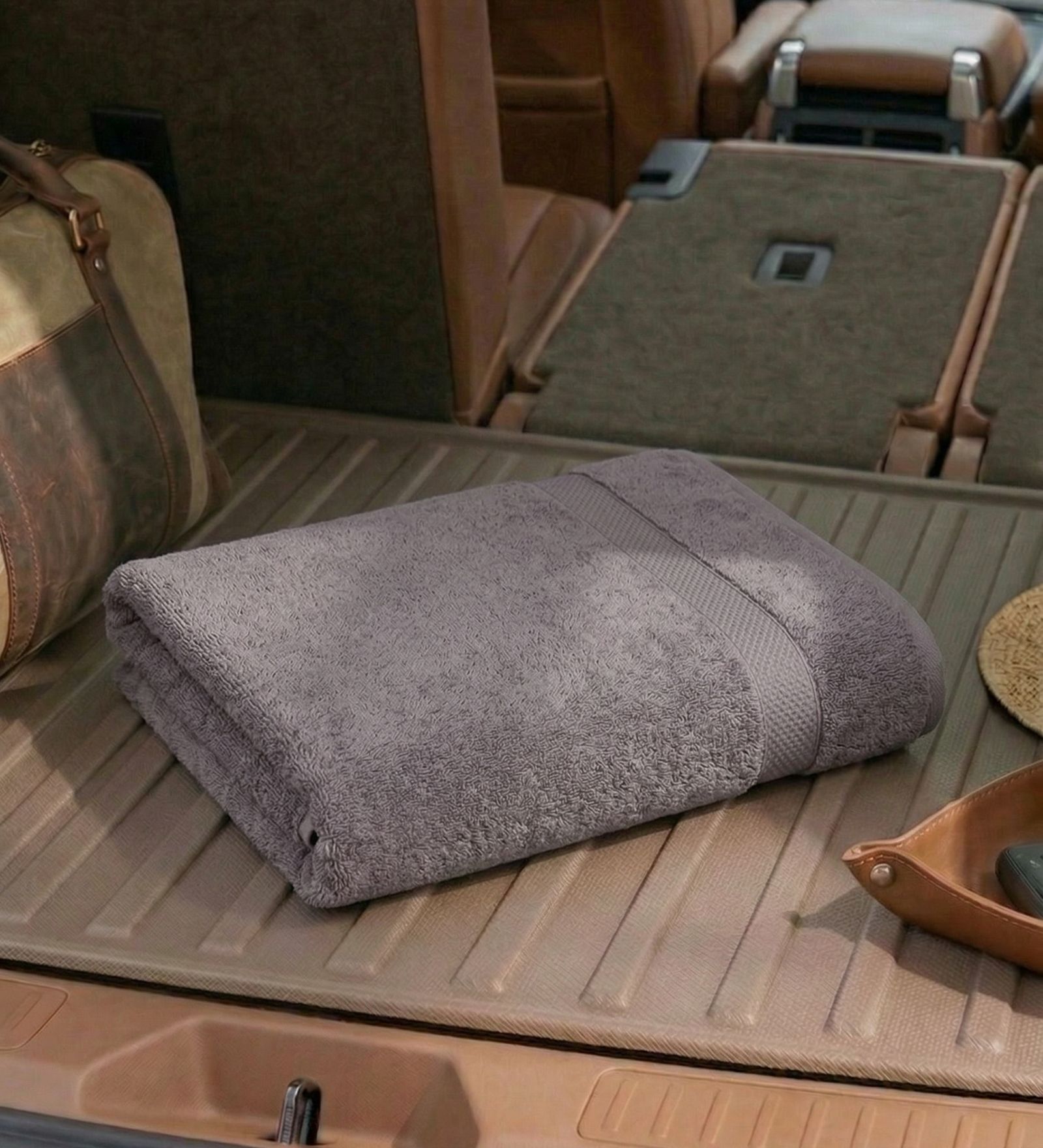 Grey 100% Cotton 380 Gsm Car Towel