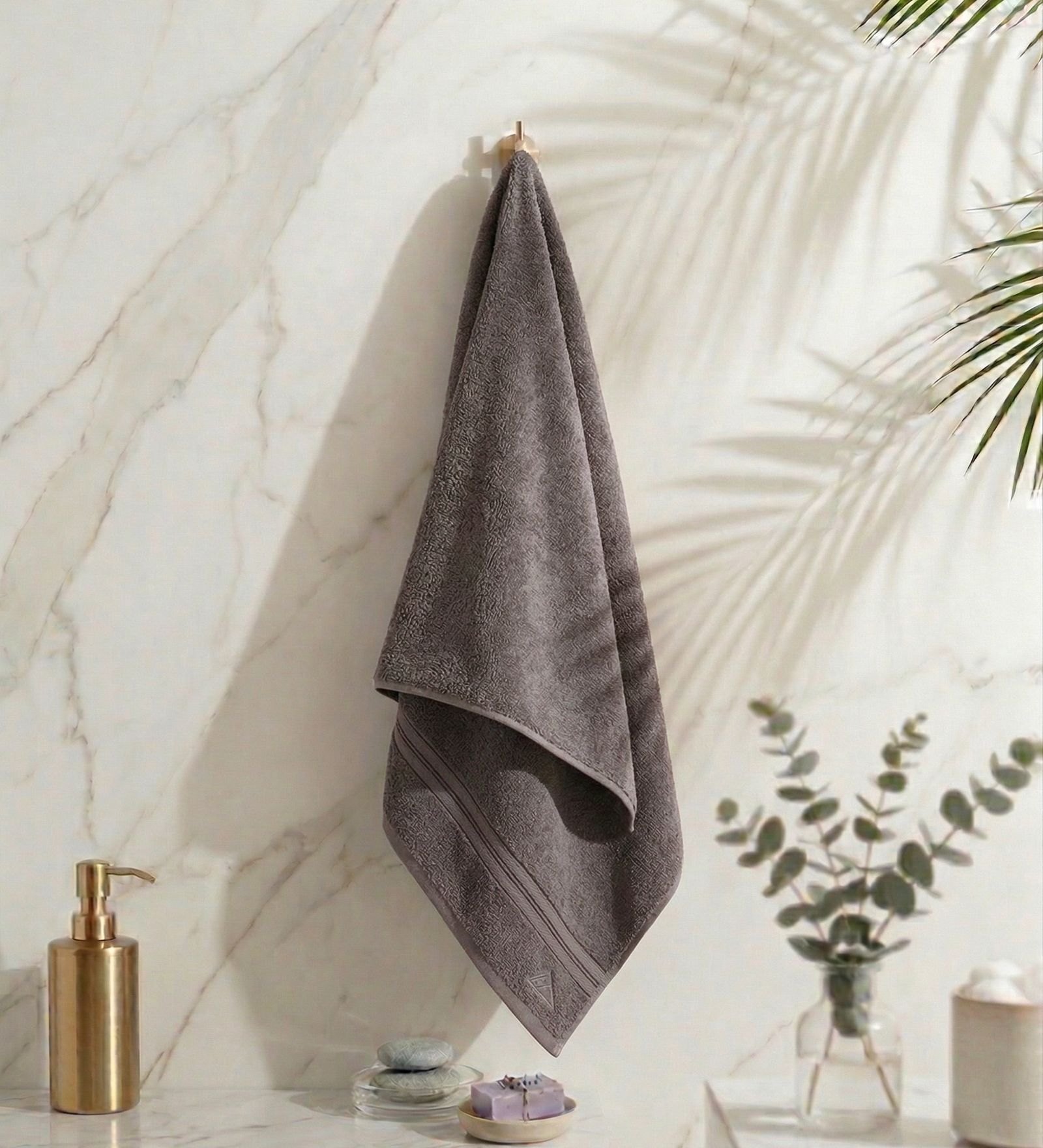 Grey 100% Cotton 400 Gsm Bath Towel