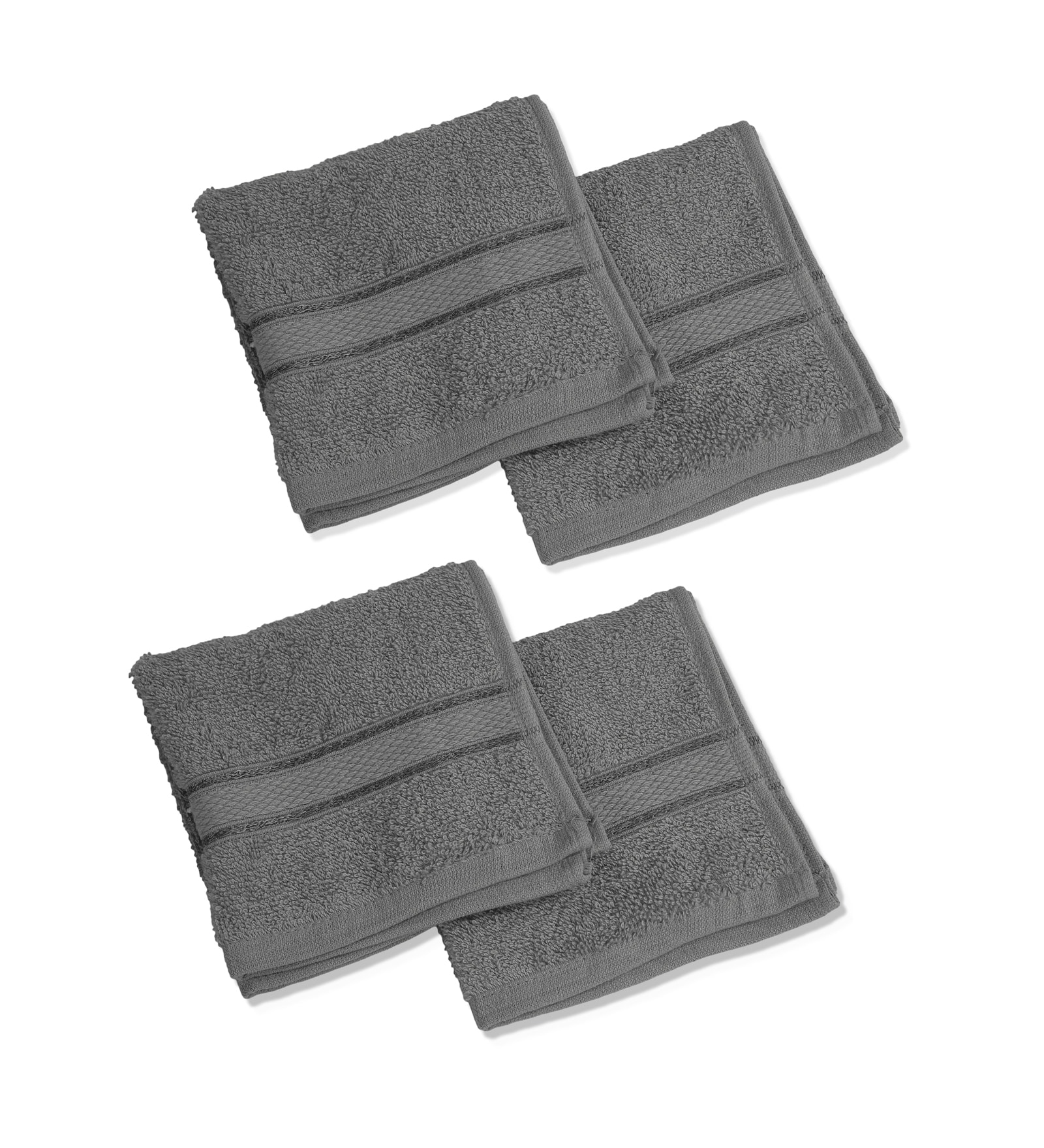 Grey 100% Cotton 400 Gsm Face Towel 4 Pc Grey 100% Cotton 400 Gsm Face Towel 4 Pc