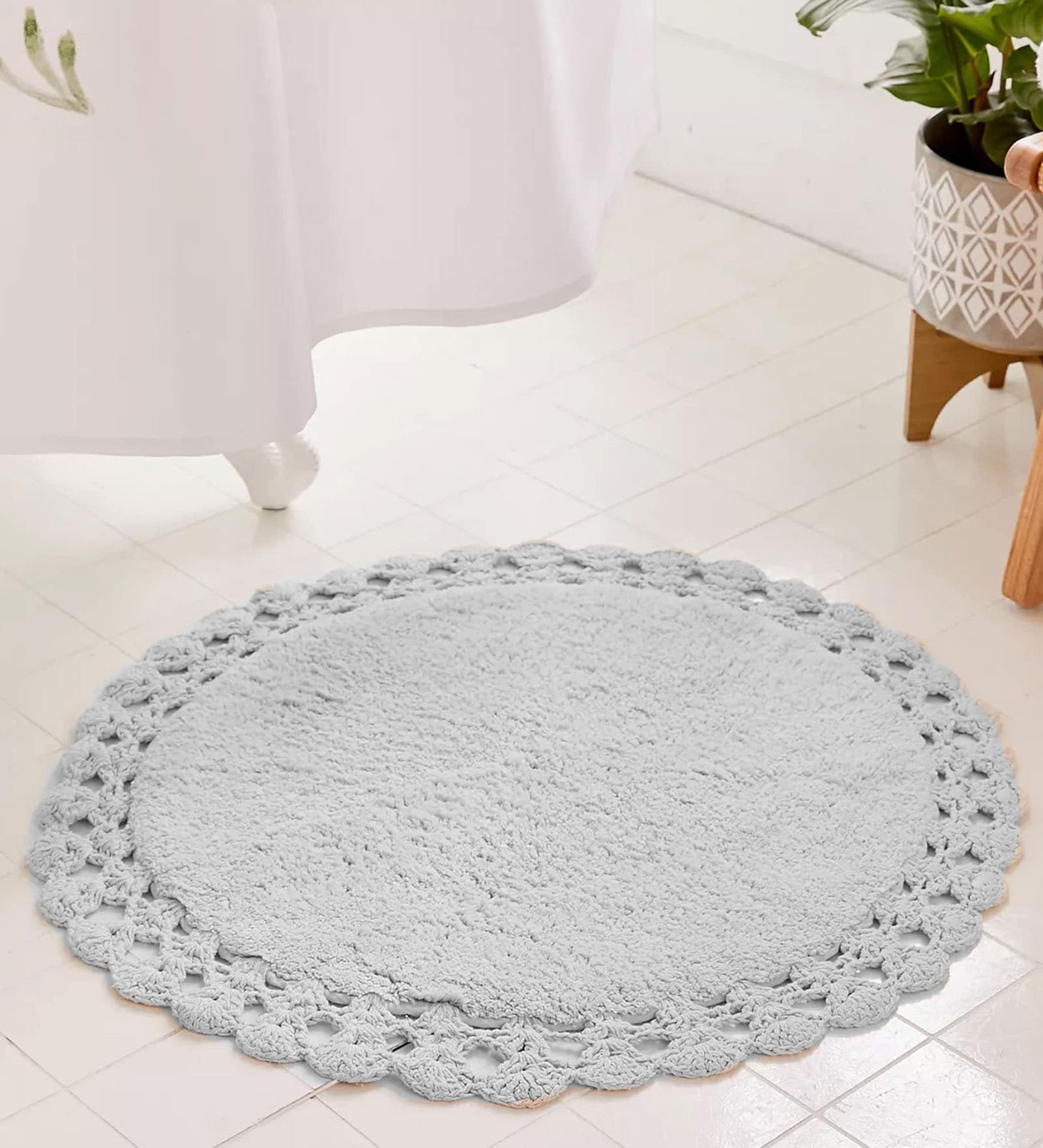 Grey Super Absorbent 100% Cotton & Quick Dry Bath Rug