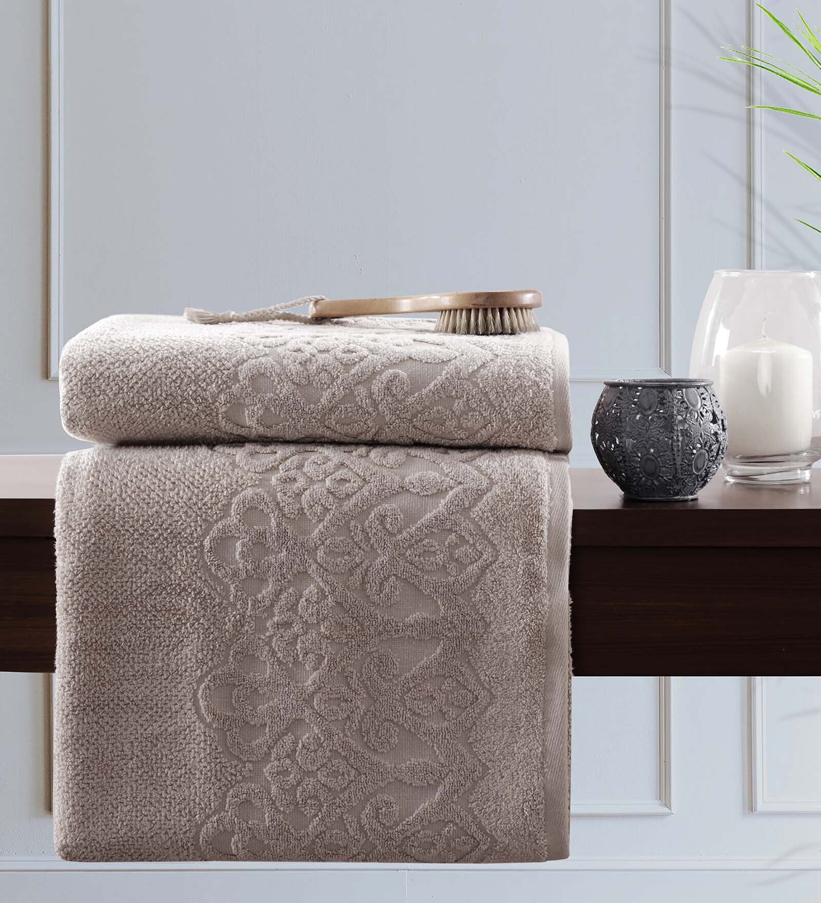 Grey 100% Cotton Solid 550 GSM Bath Towel