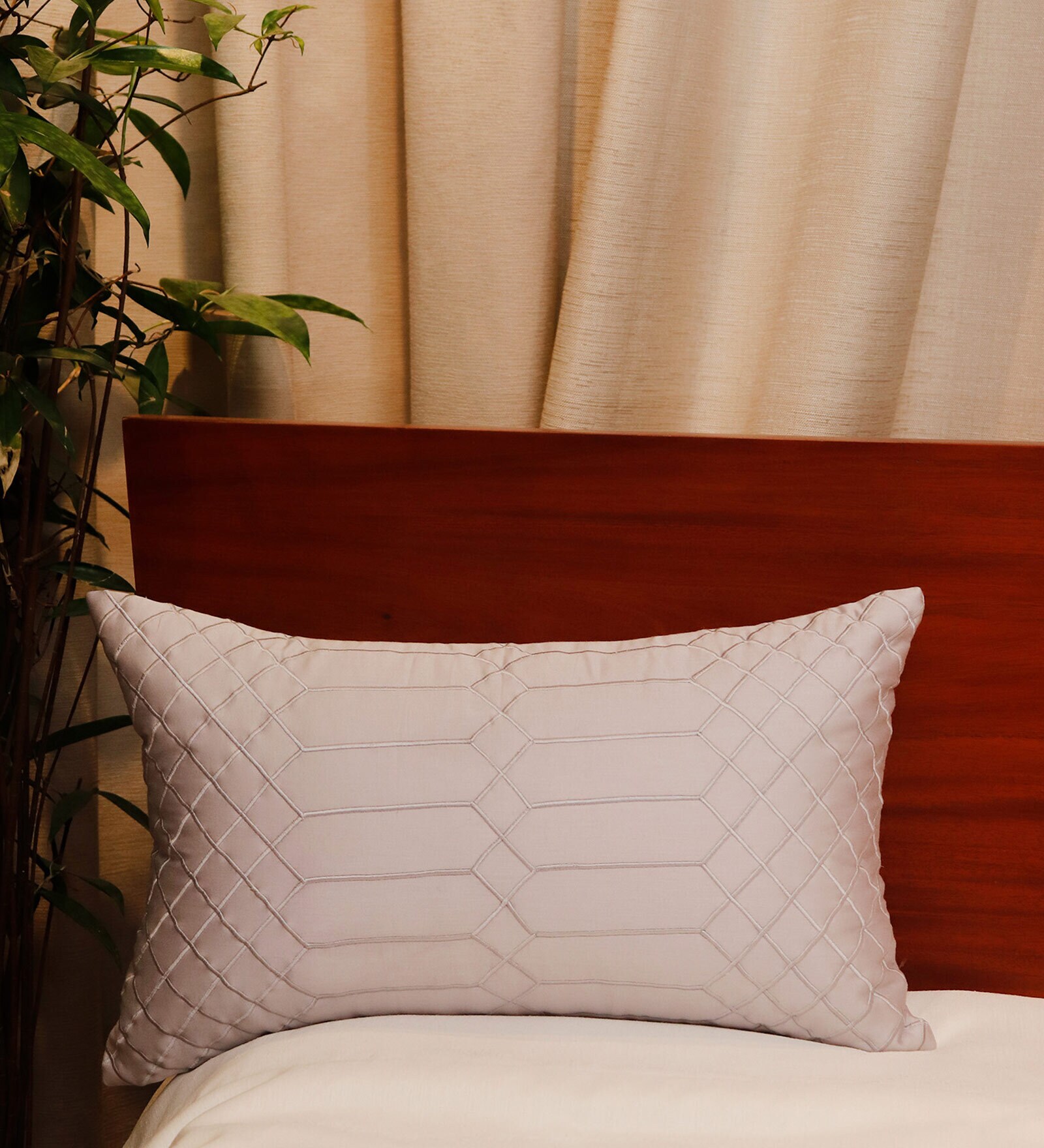 Grey Woven Fabric 20 x 12 Inches Cushion Cover