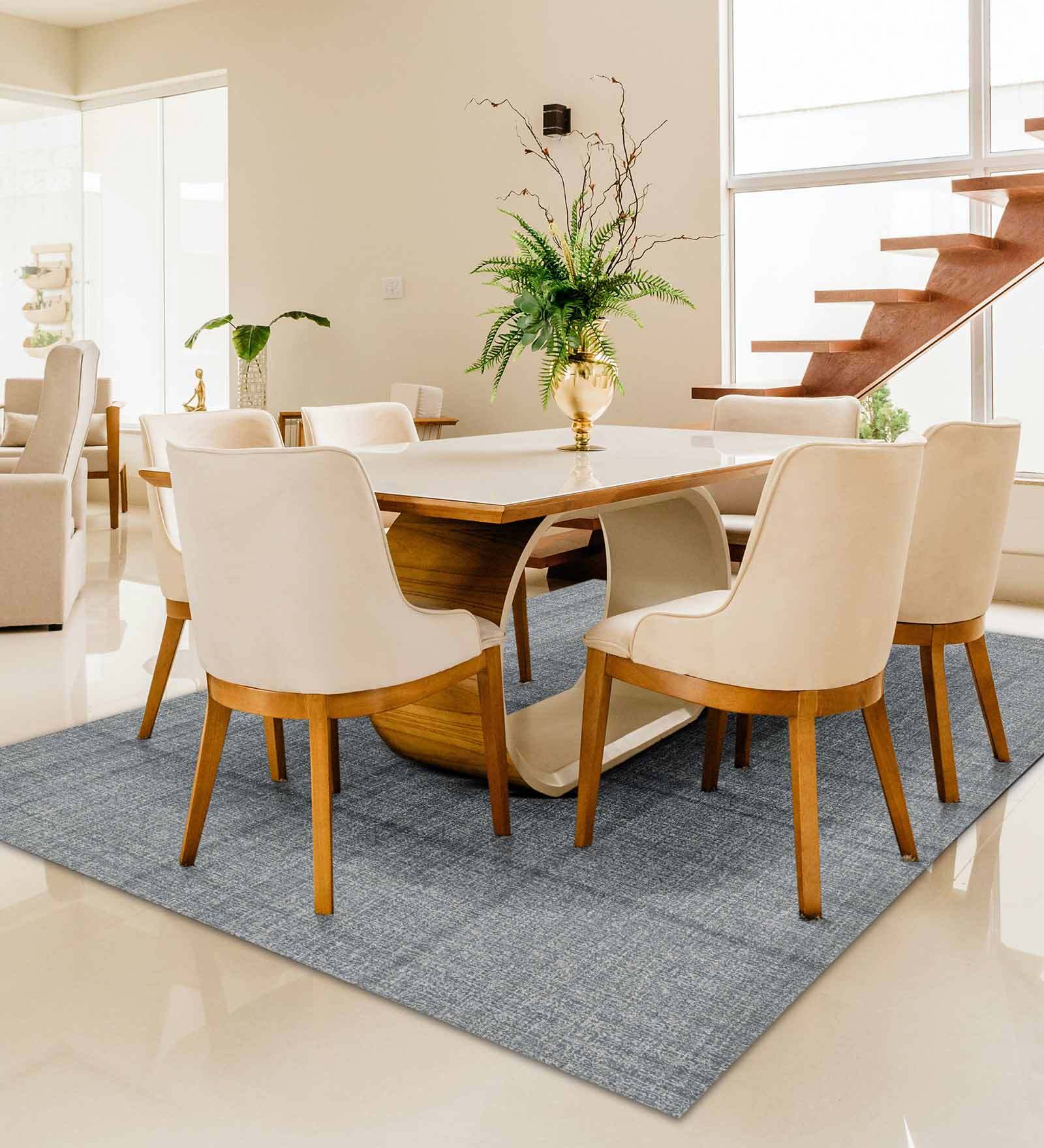 Grey Geometric 100% Wool 5 ft x 7 ft Hand Tufted Carpet