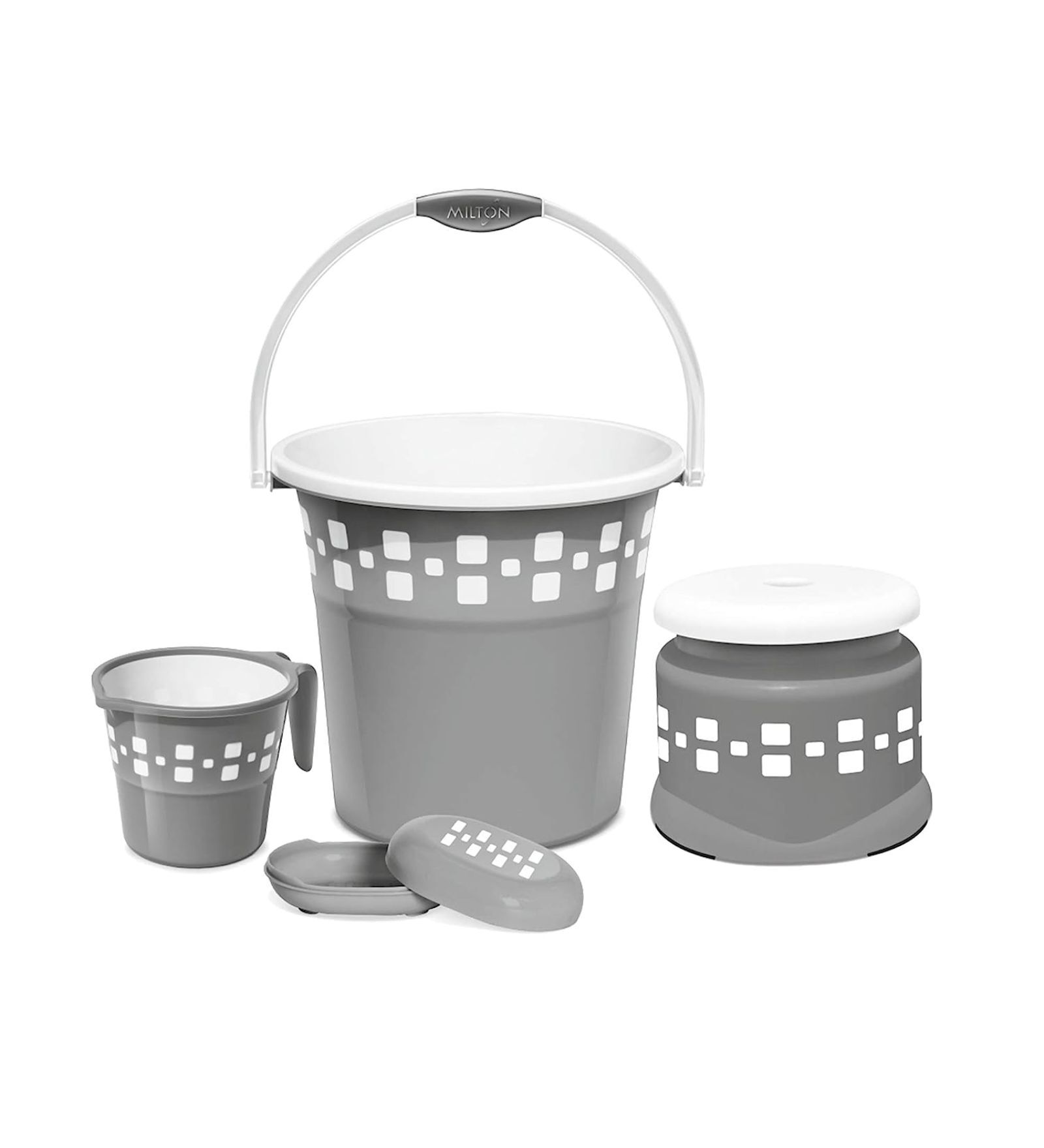 Buy Grey 20 Ltr Polypropylene Bucket Set (Set of 4) at 37% OFF by ...