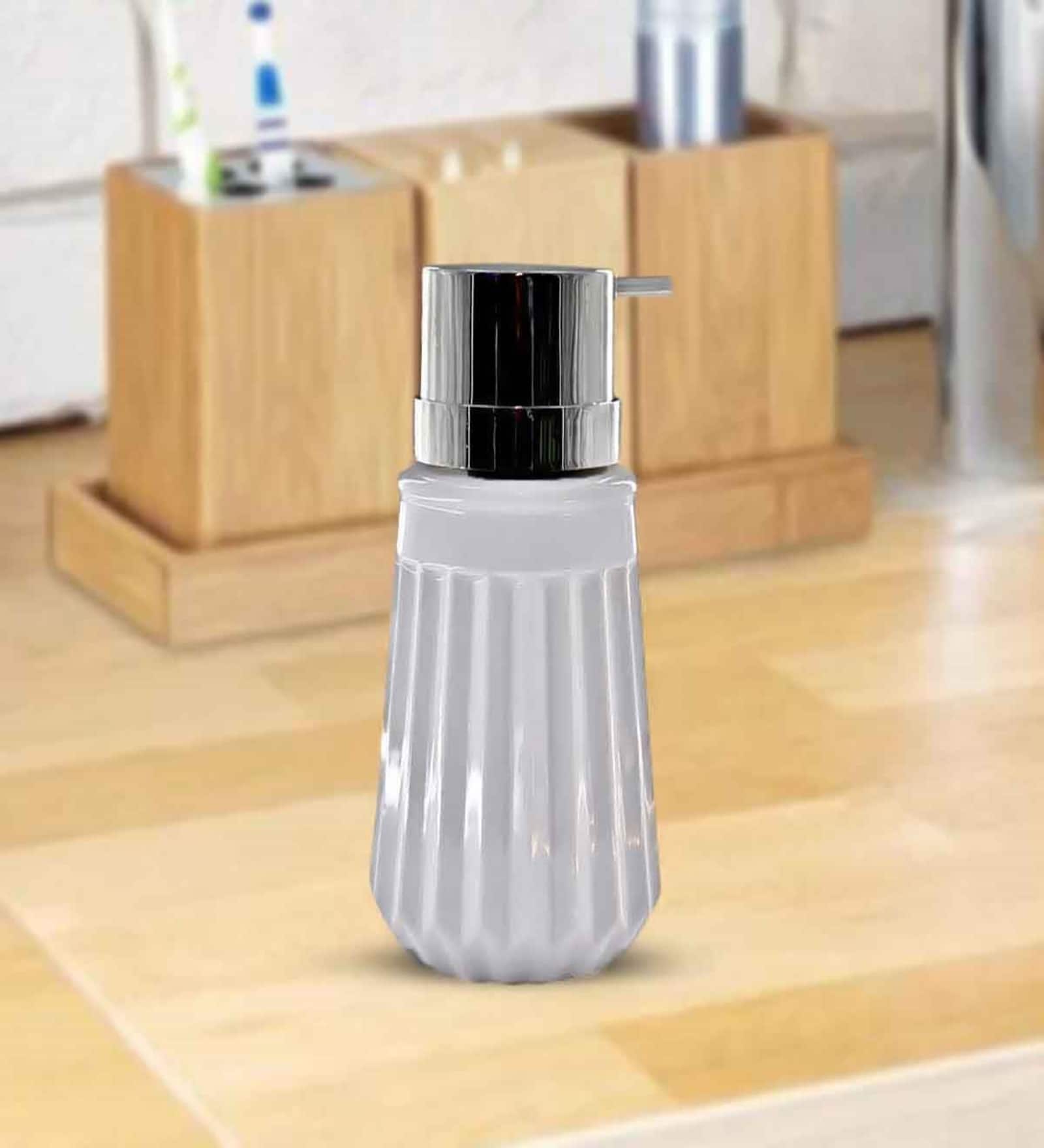 Grey 300 ml Ceramic Liquid Soap Dispenser 