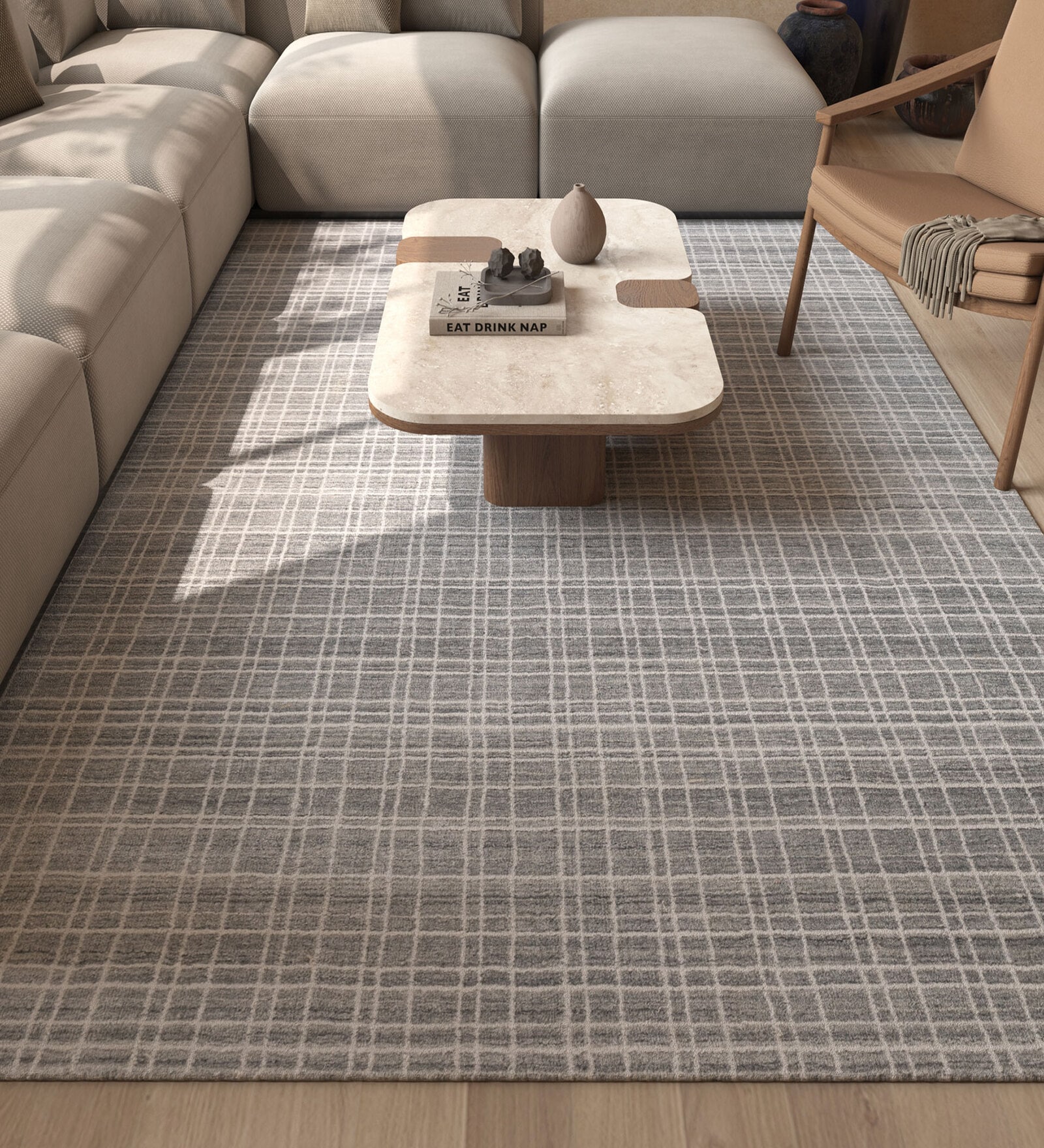 Grey Abstract Others 6 ft X 9 ft Hand Woven Carpet