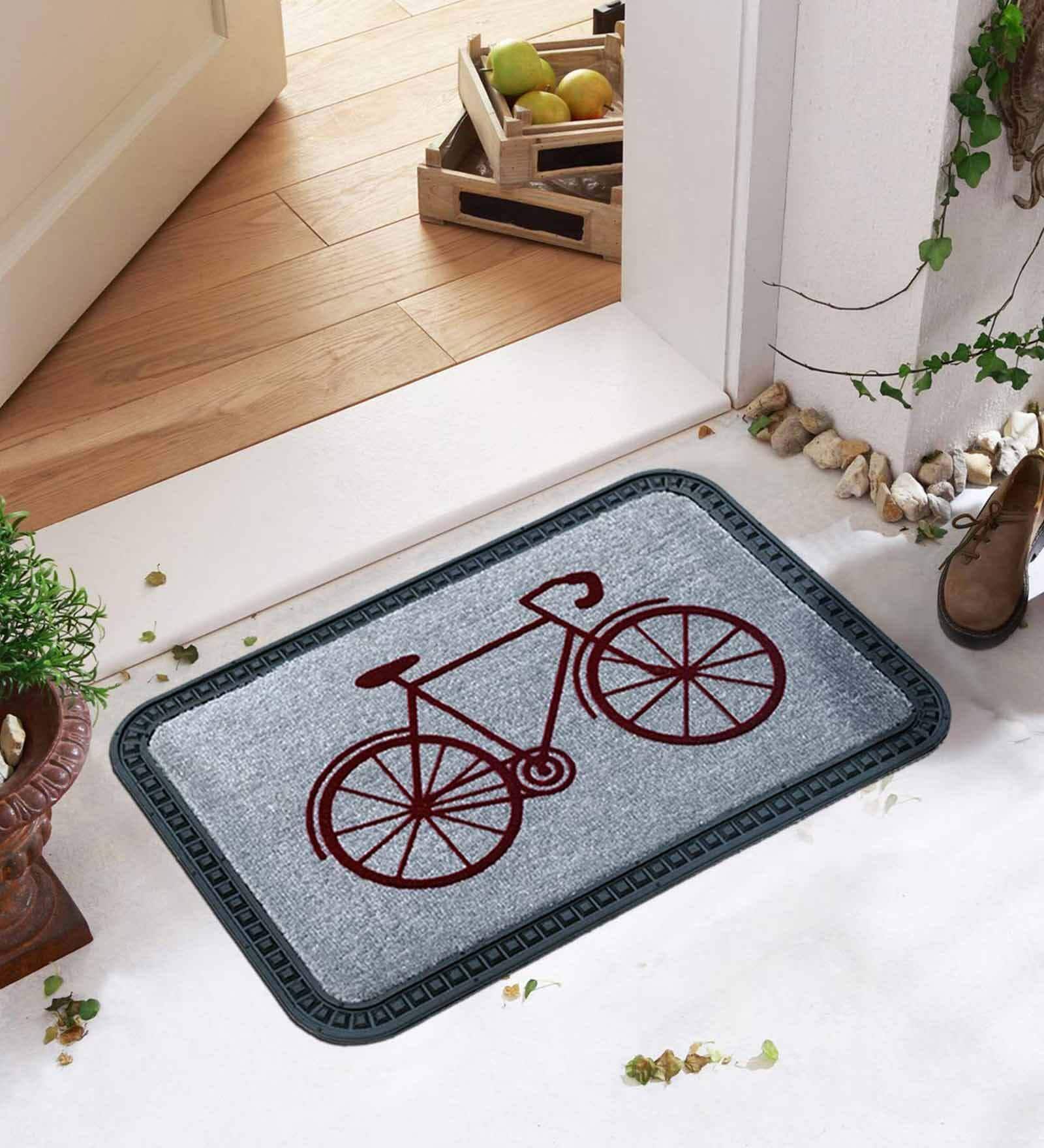 Grey Abstract Polypropylene 24x16 Inches Max Absorbant Bath Mat