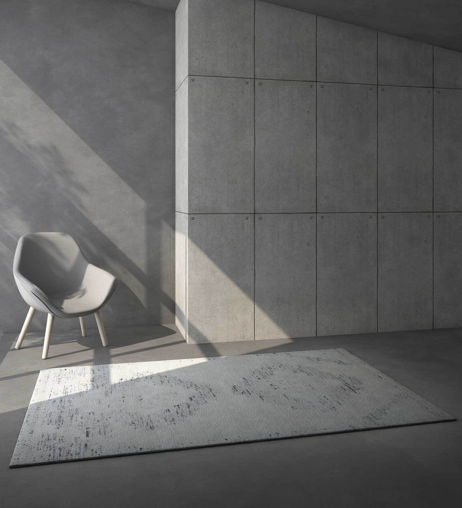 Grey Abstract Wool 8 x 10 ft Hand Knotted Carpet