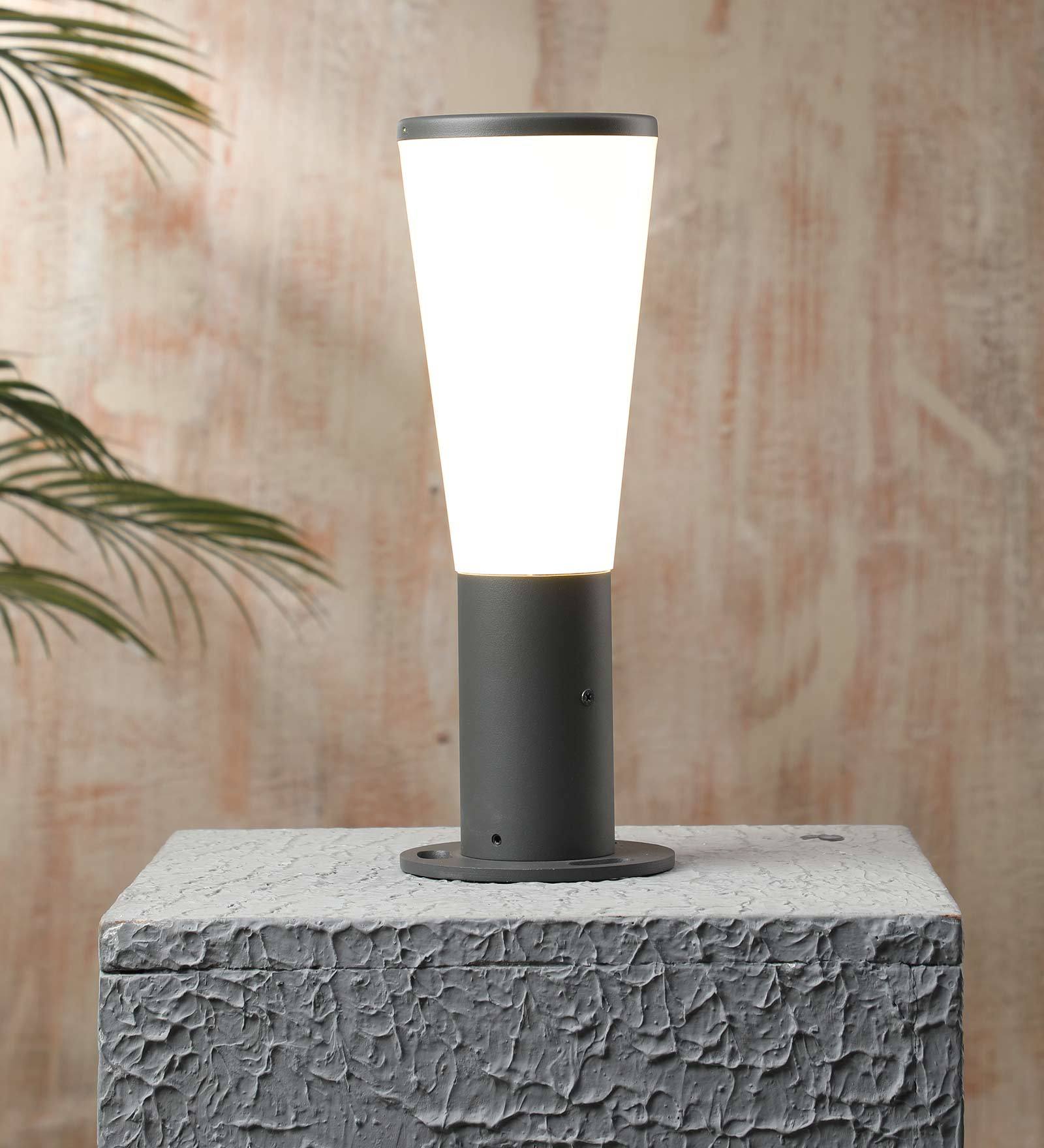 Bollard Grey Metal Gate Light