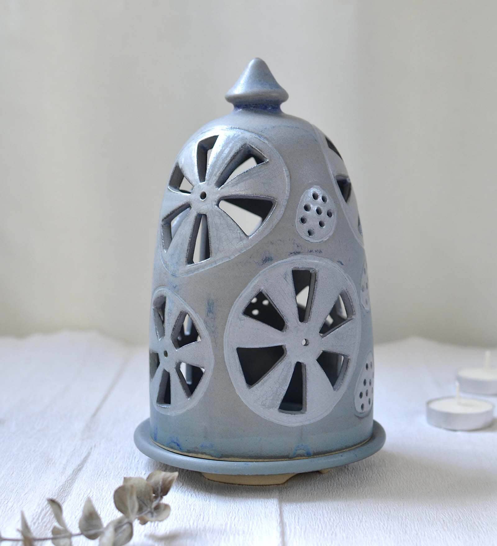 Buy Grey Ceramic Petre Candle Lamp Light Holder at 29 OFF by Swaa Clay