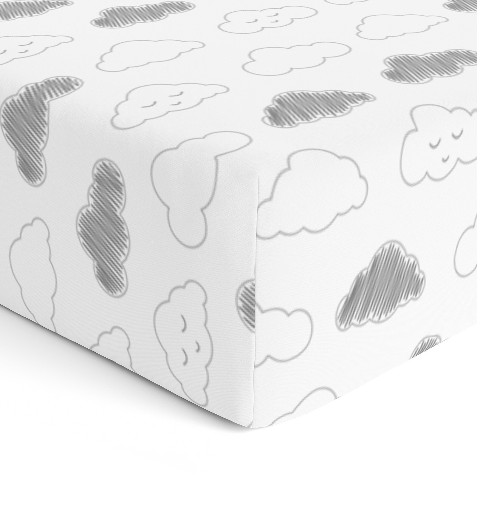 Buy Grey Clouds 48 x 24 in Organic Cotton Fitted Crib Sheet by The